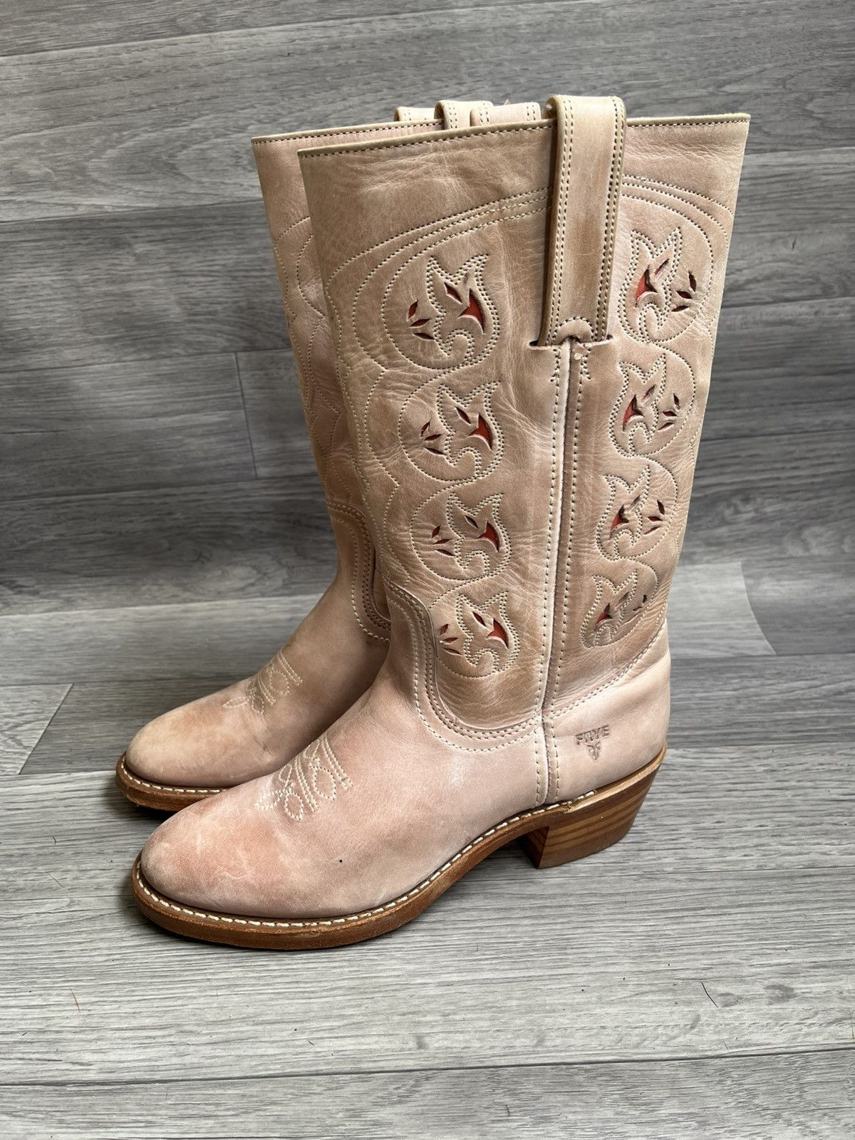 Frye Vintage Frye Austin knee high western floral cut boots sz Size US 8.5 / IT 38.5 - 5 Thumbnail