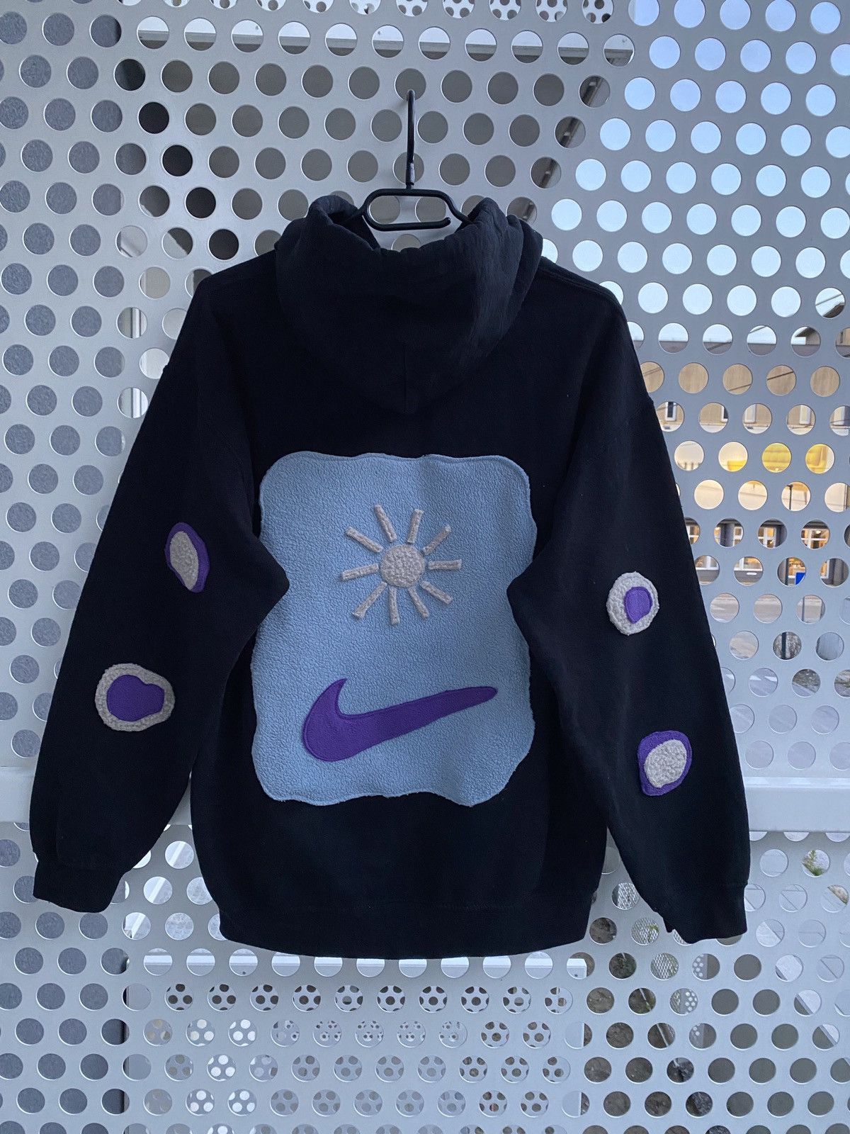 Nike × Vintage Vintage Nike Custom Thunder Center Swoosh Oversize Hoodie 90 Size US S / EU 44-46 / 1 - 2 Thumbnail
