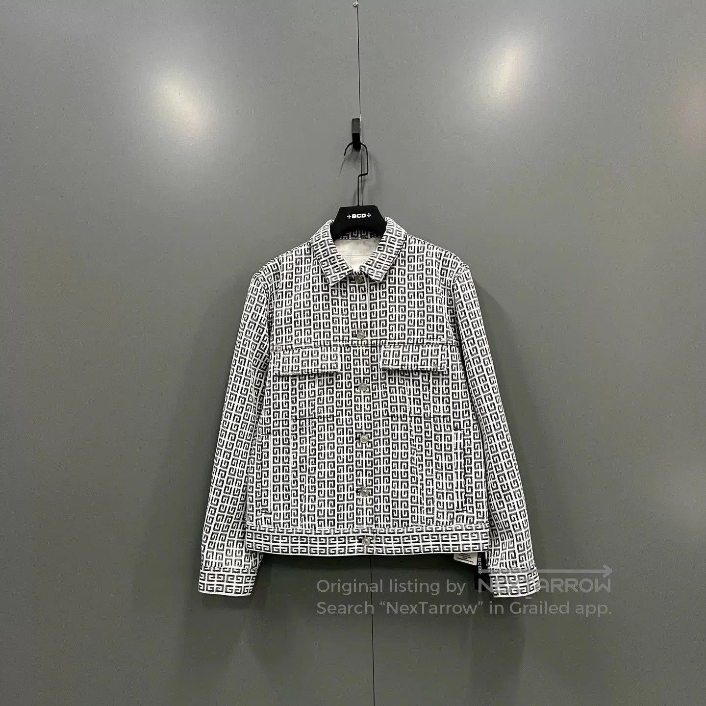 Givenchy Logo Denim Jacket in Grey.