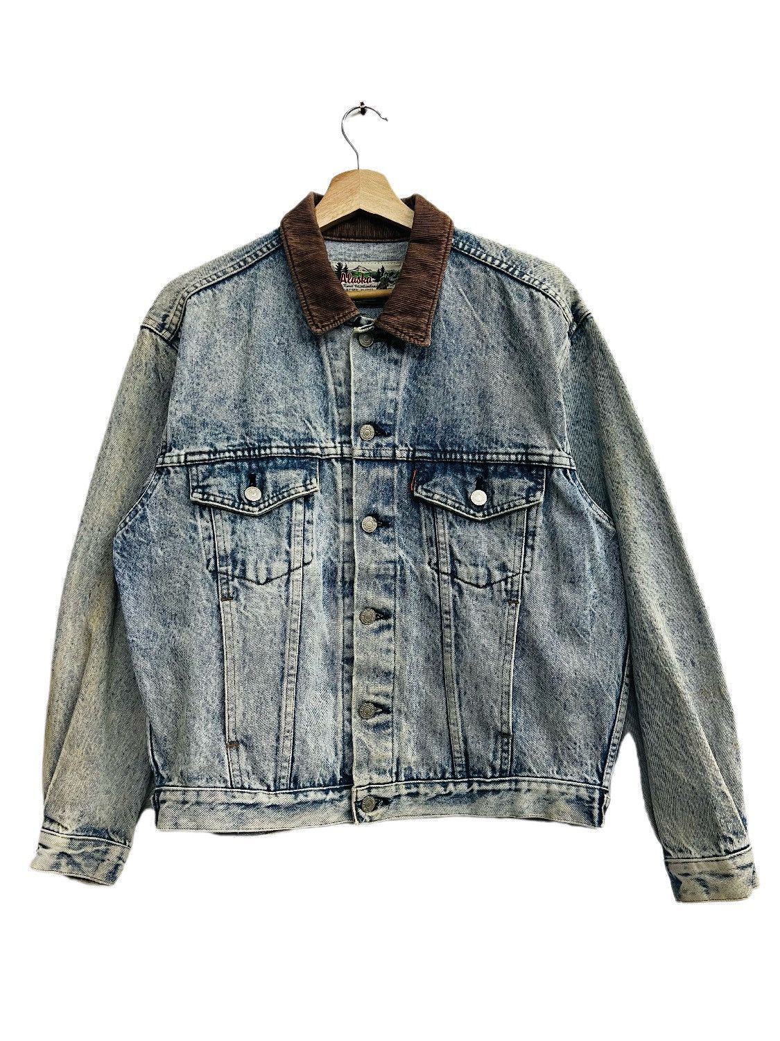 VINTAGE LEVIS ALASKA ORANGE TAB J02 ACID WASH DENIM JACKET