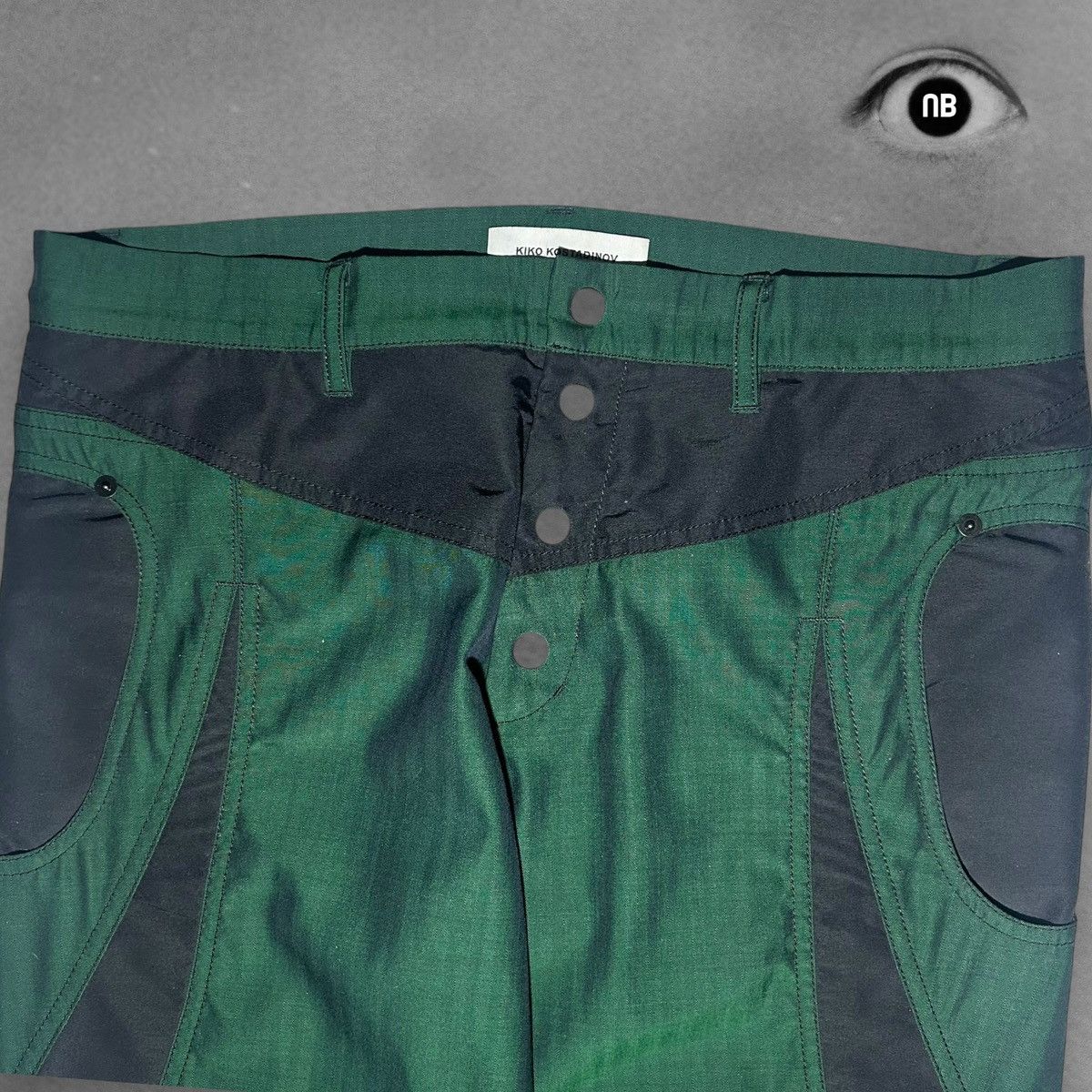 Kiko Kostadinov SS20 Riding Claw Trousers Green