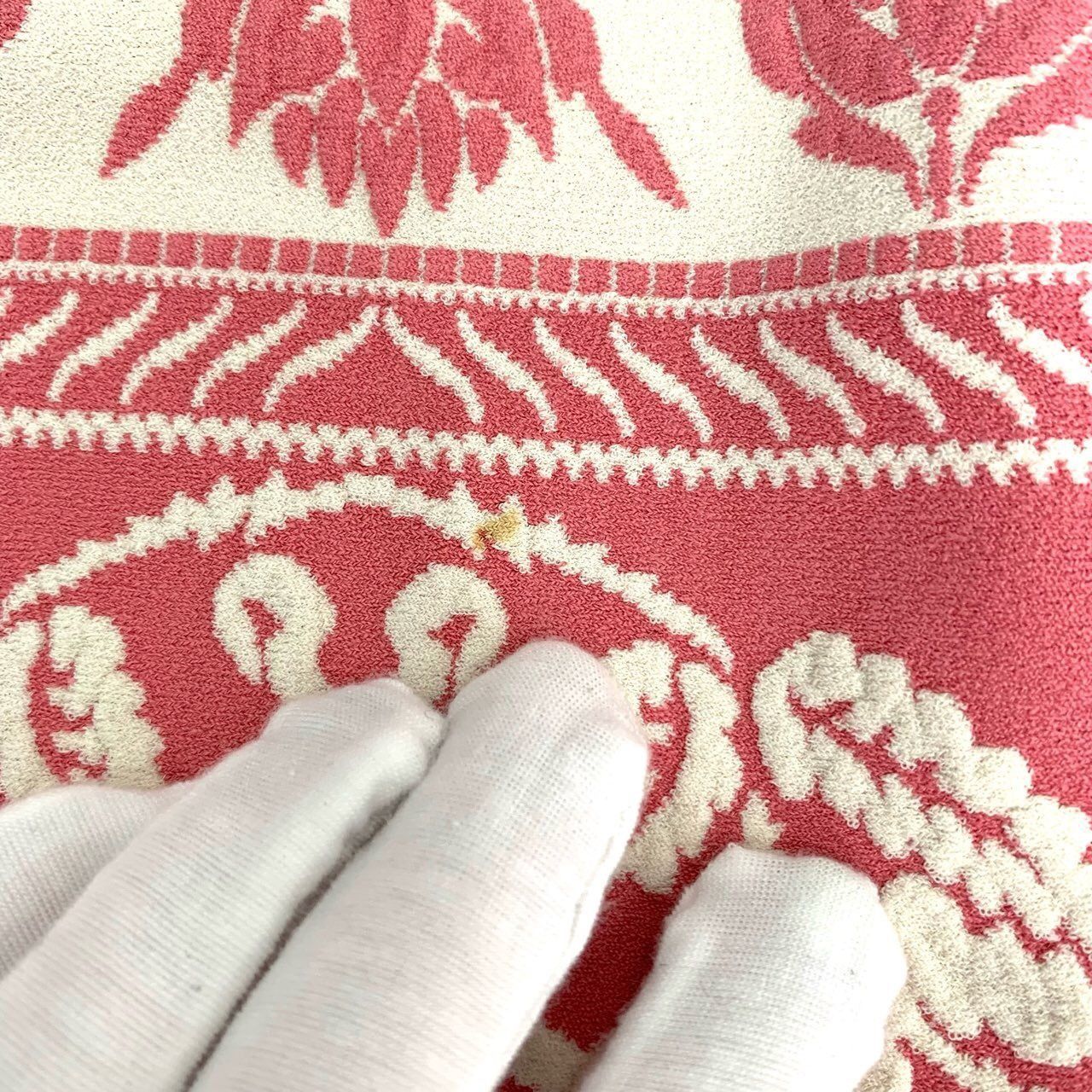 Alexander McQueen Alexander Mcqueen Pink & Cream Floral Print Knit Skirt M Siz Size 27" / US 4 / IT 40 - 2 Thumbnail