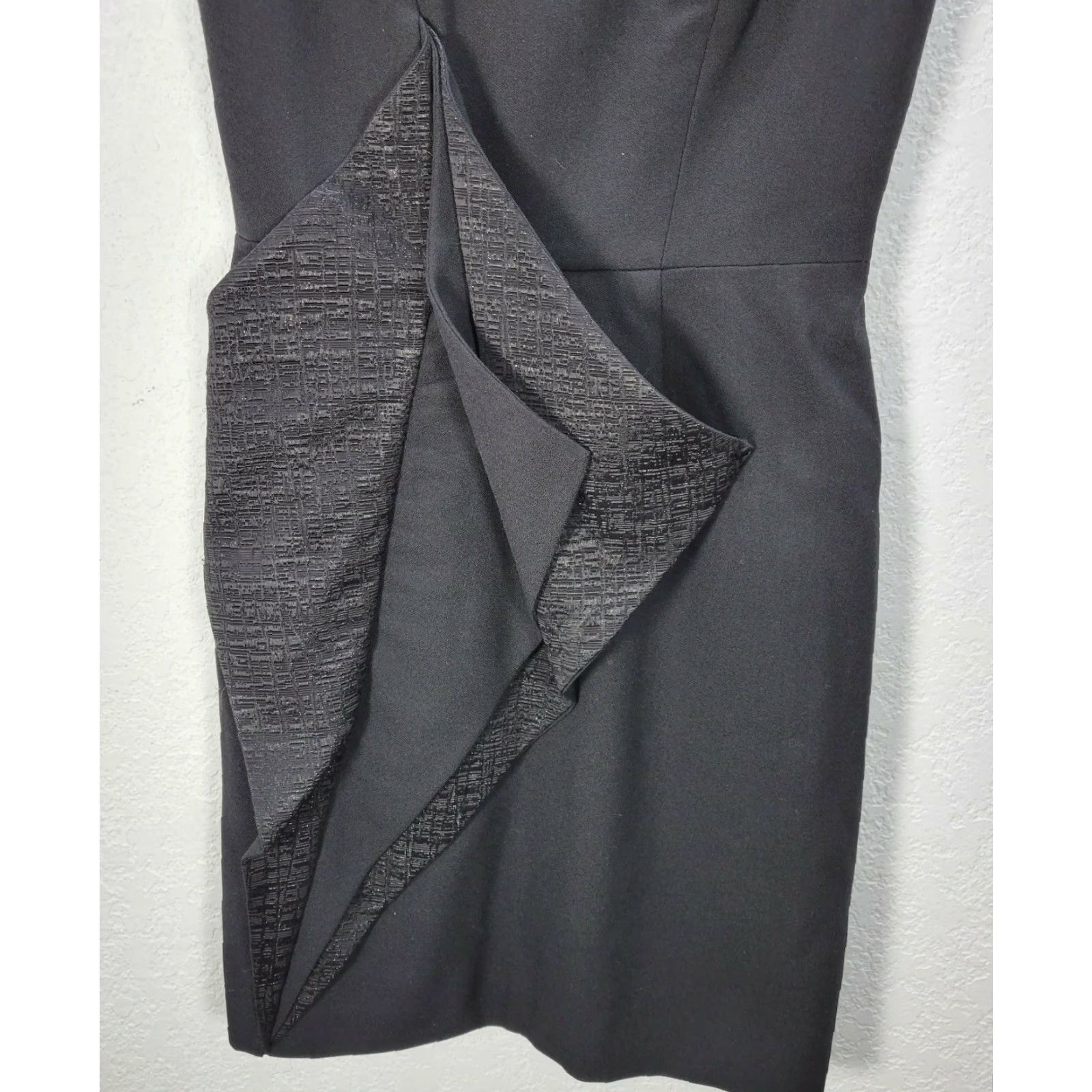 Vintage Women's Tristan And Trista Bodycon Black Mini Leaf Dress Cocktail Sleeveless V-Neck Zip Sz 4 Shirt Dresses Womens Size S / US 4 / IT 40 - 4 Thumbnail