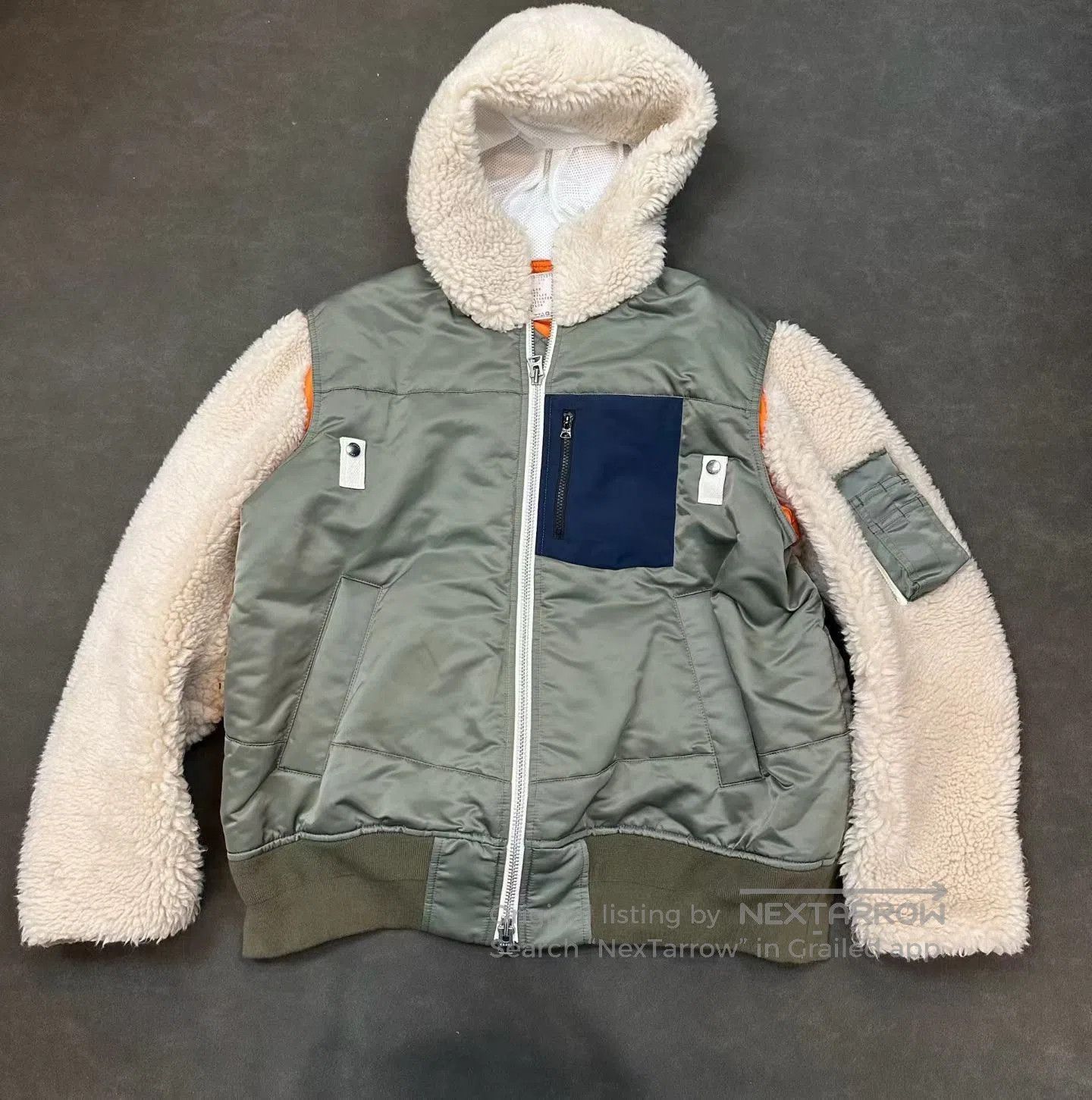 Sacai Sacai Color-block Zip-up Hooded Jacket. Size US L / EU 52-54 / 3 - 1 Thumbnail