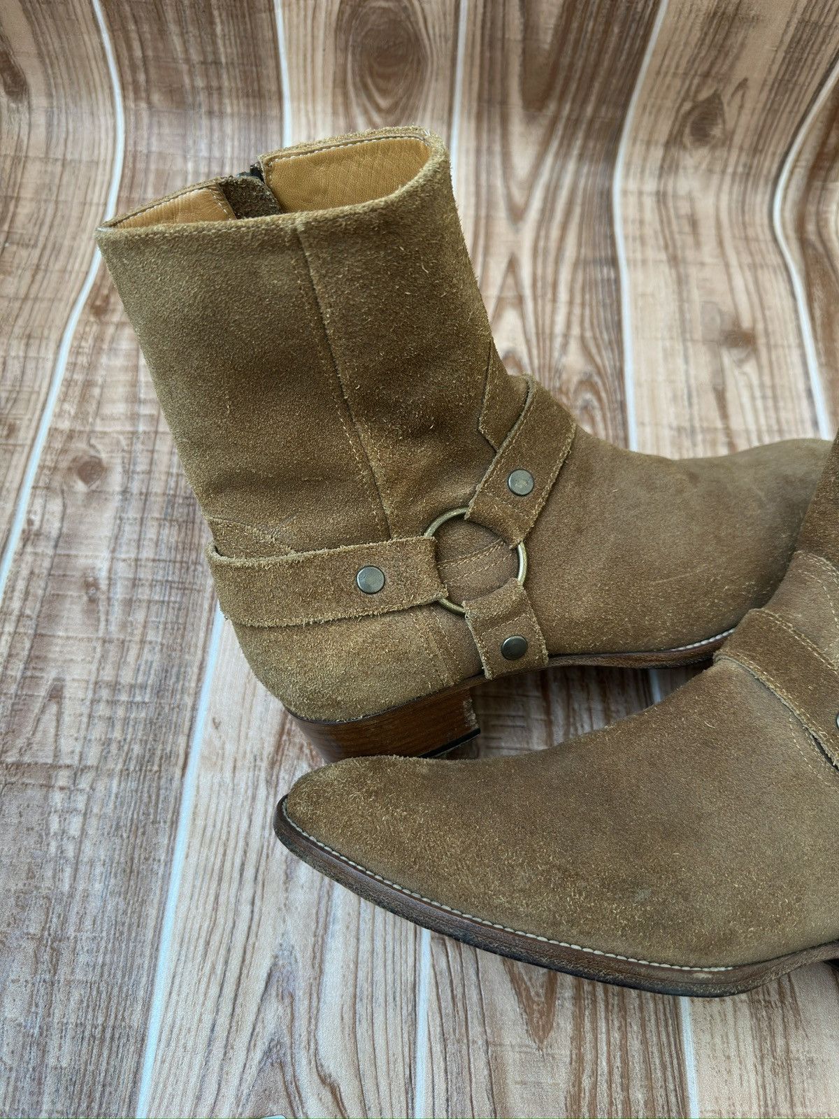 Saint Laurent Paris Hedi Slimane Saint Laurent Wyatt Harness Camel suede Boots Size US 9 / EU 42 - 11 Thumbnail