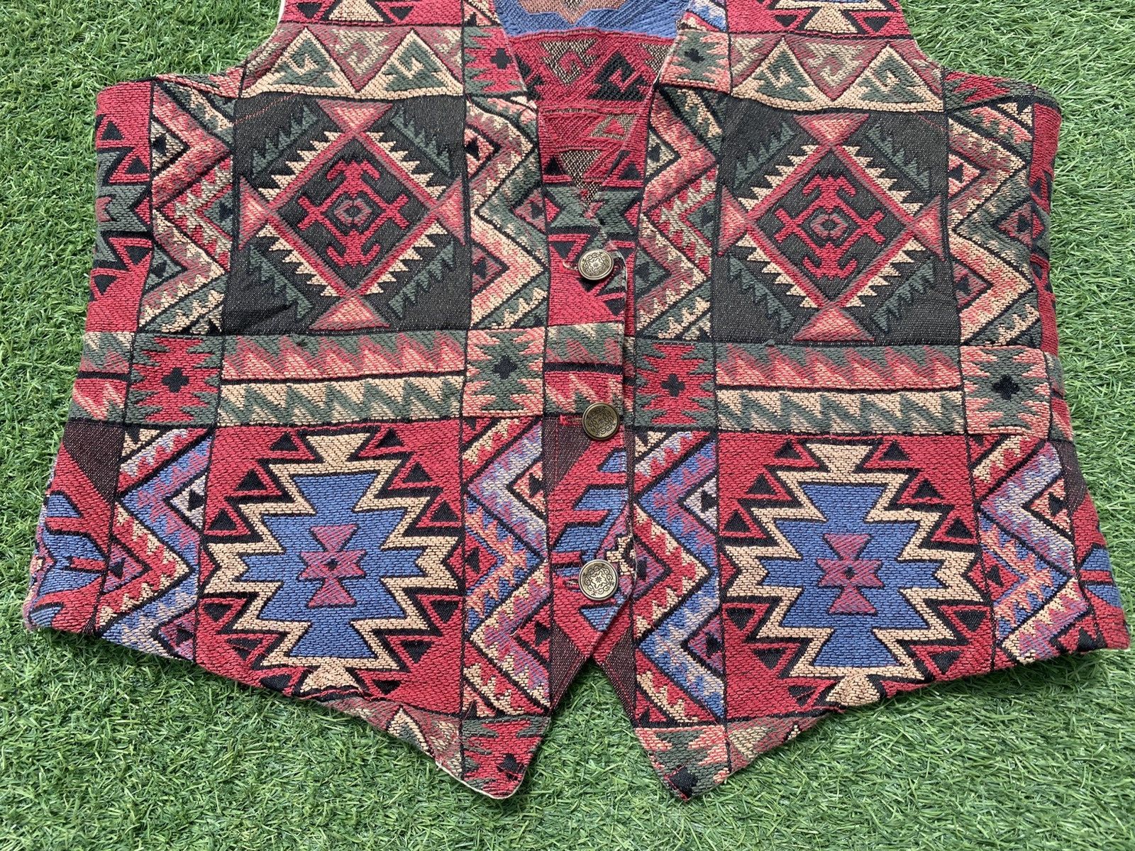 Orvis Orvis Vintage Tapestry Indian Pattern Vest Size 44S - 3 Thumbnail