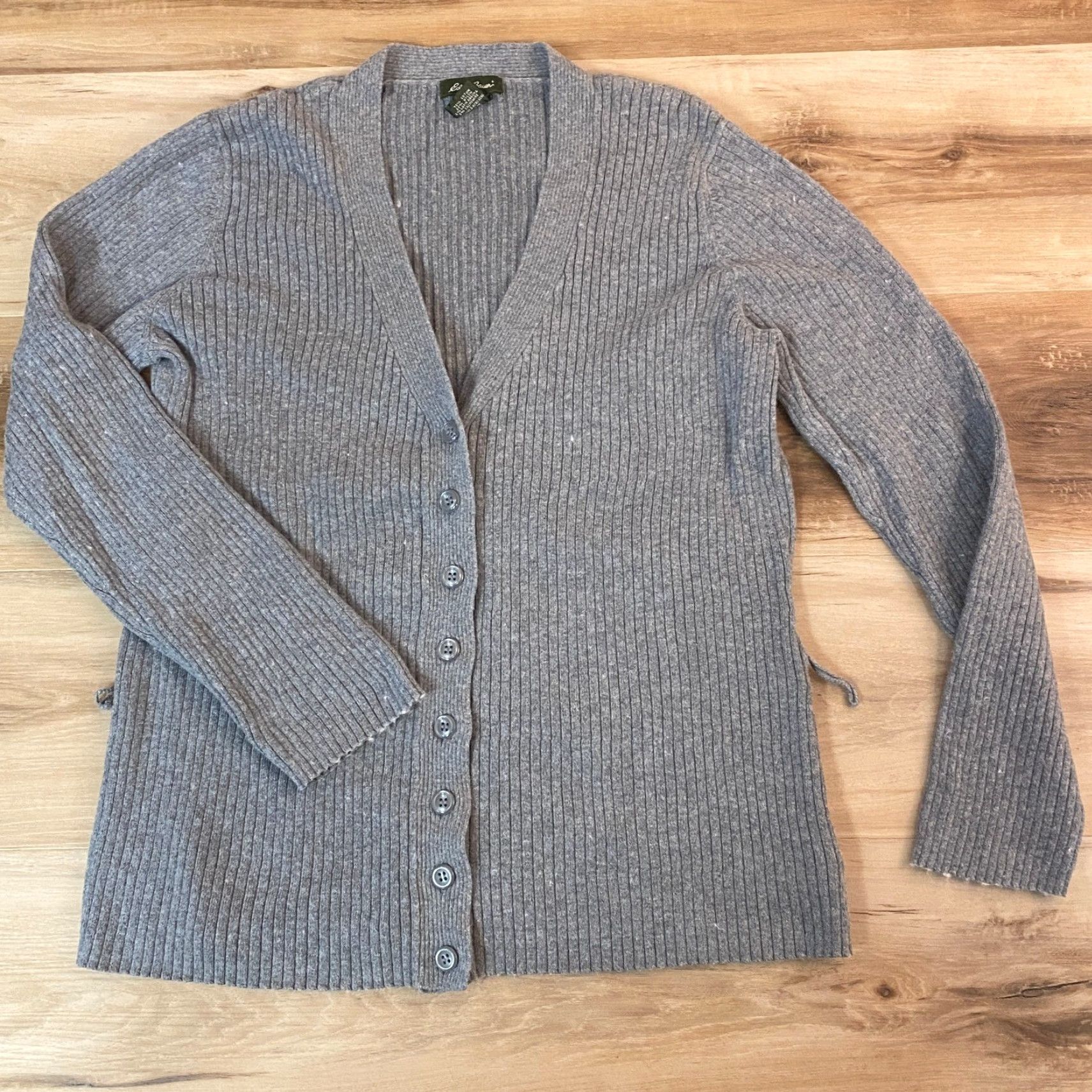 Eddie Bauer Eddie Bauer Womens Grey Ribbed Button Front Cardigan Sweater Size L Size L / US 10 / IT 46 - 3 Thumbnail