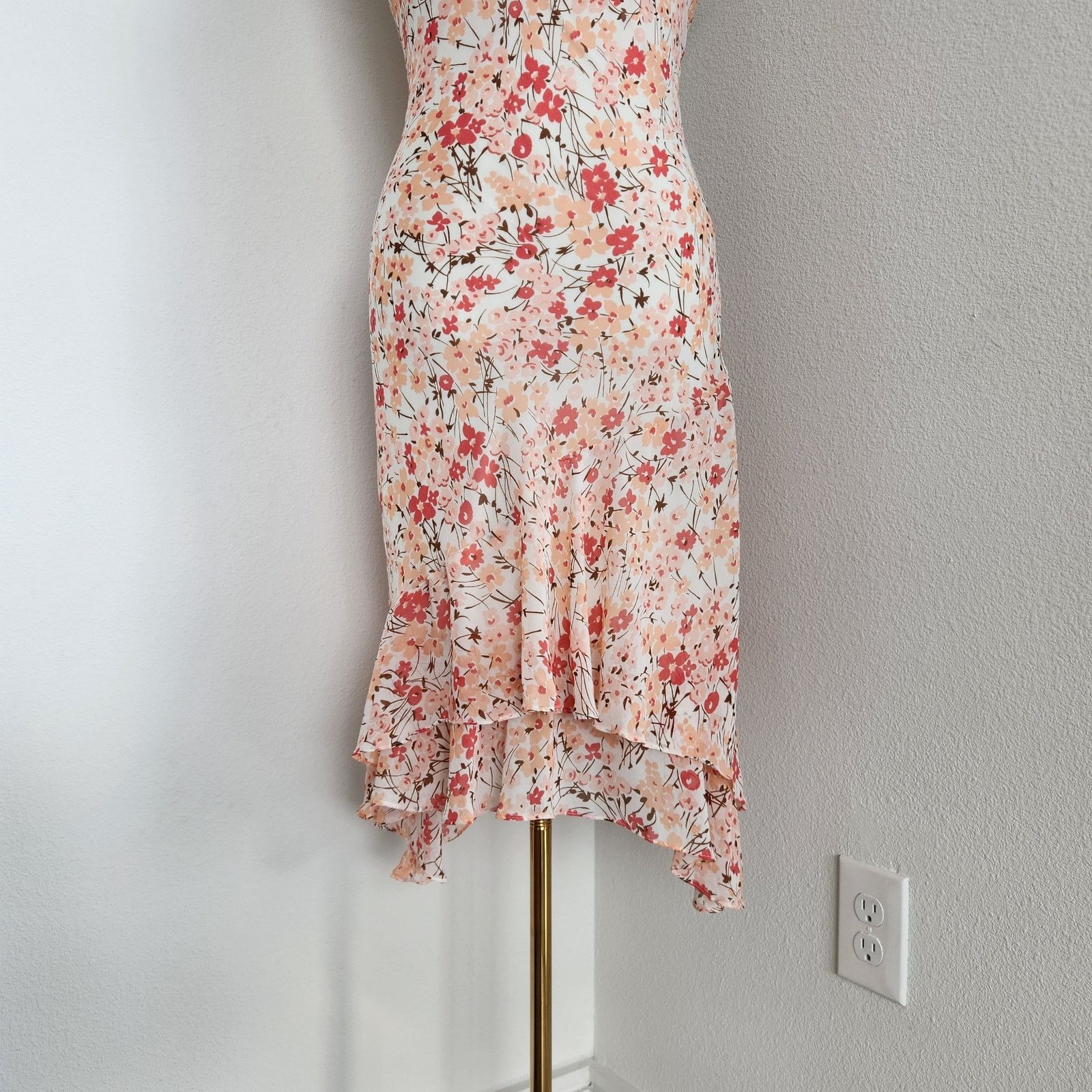 Vintage Vintage Y2K White Pink Floral Asymmetrical Fairy Dress M Size M / US 6-8 / IT 42-44 - 9 Thumbnail