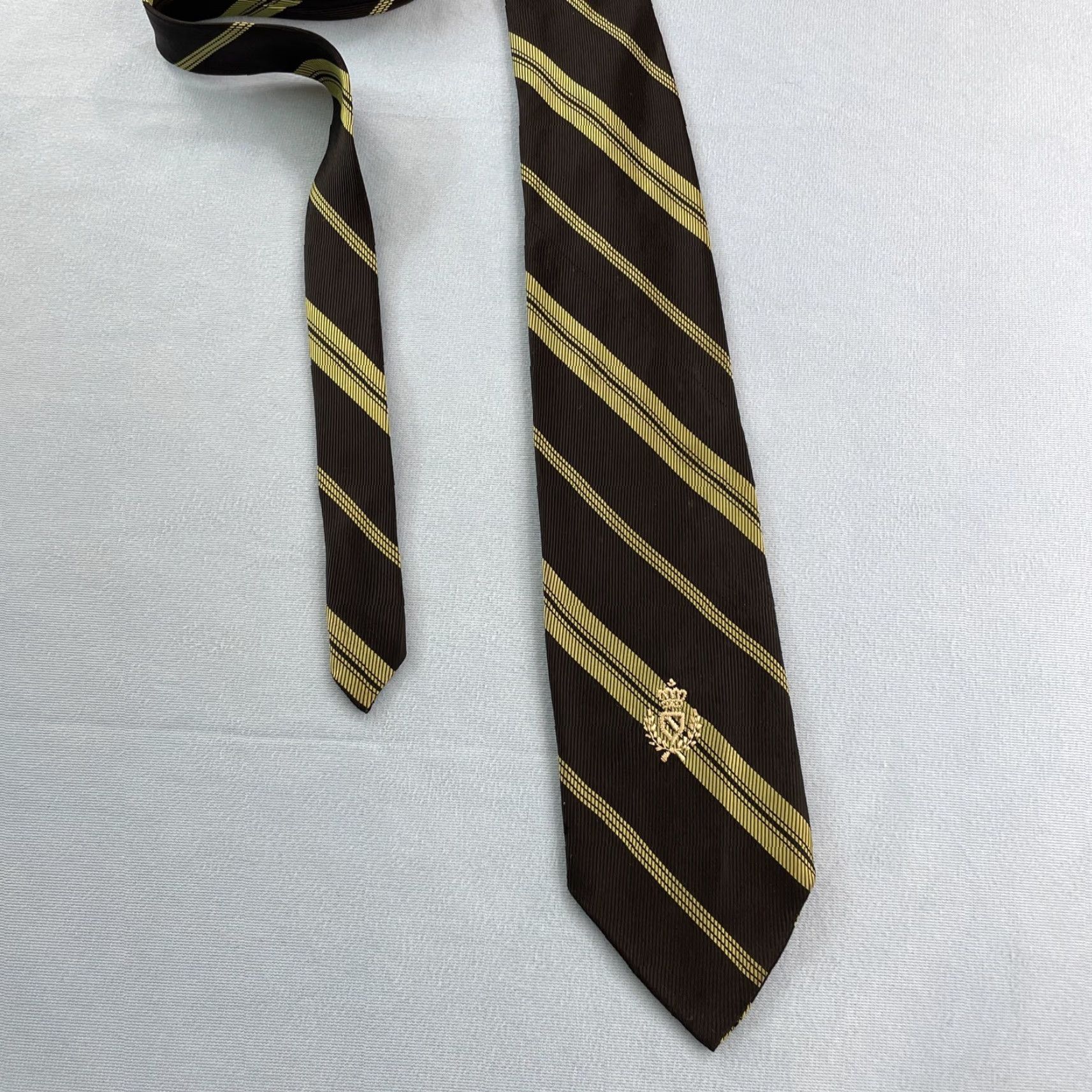 Vintage VINTAGE Repp Necktie Striped Tie Green Black Crest Weave Regimental 3x60 Wear Tie Size ONE SIZE - 4 Thumbnail