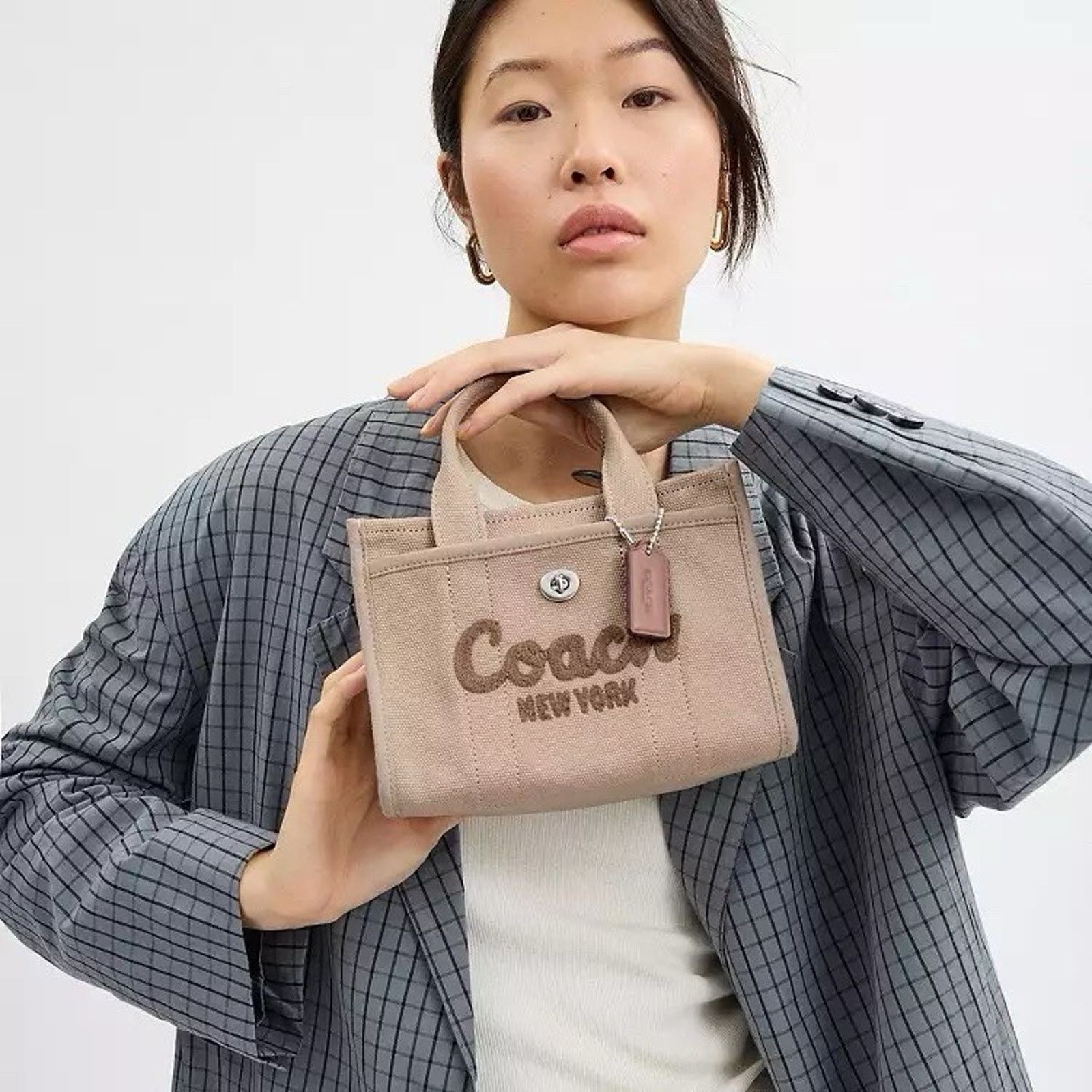 Coach NWT COACH Cargo Tote Bag 20 CZ098 Canvas Silver/Dark Natural Size ONE SIZE - 11 Thumbnail