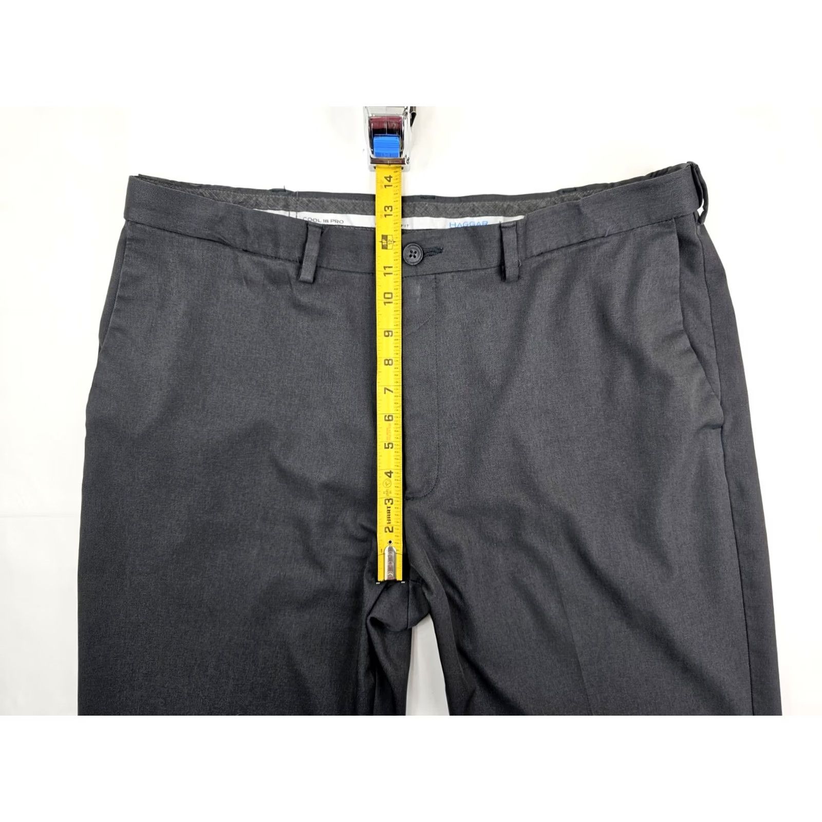 Haggar Haggar Cool 18 Pro Classic Pants Men 40x30 Gray Dress Slacks Stretch Comfort Size US 40 / EU 56 - 4 Thumbnail