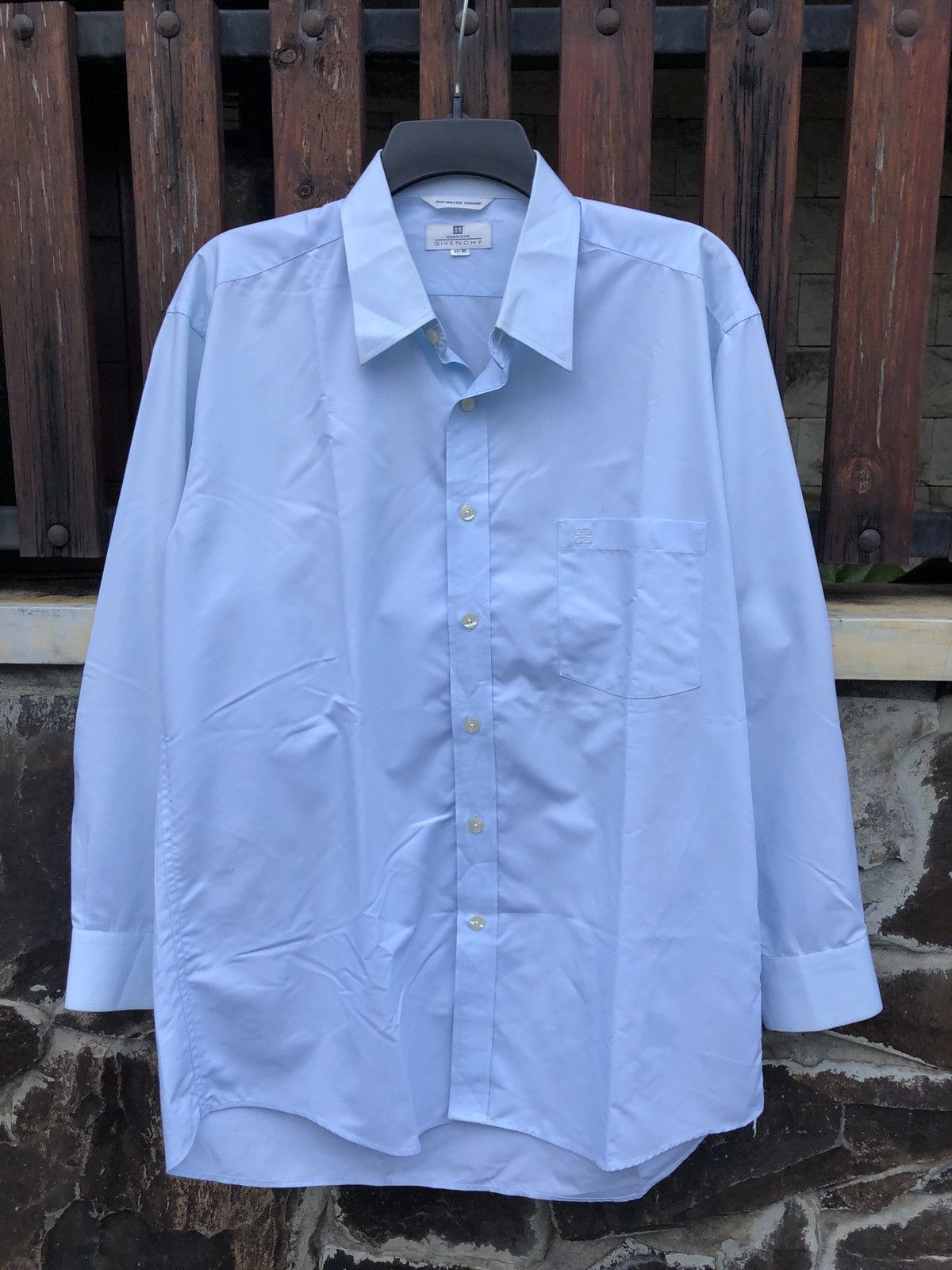 Givenchy VTG LUXURY GIVENCHY EMBROIDERED LOGO SHIRT BLUE SEA Size US L / EU 52-54 / 3 - 1 Thumbnail