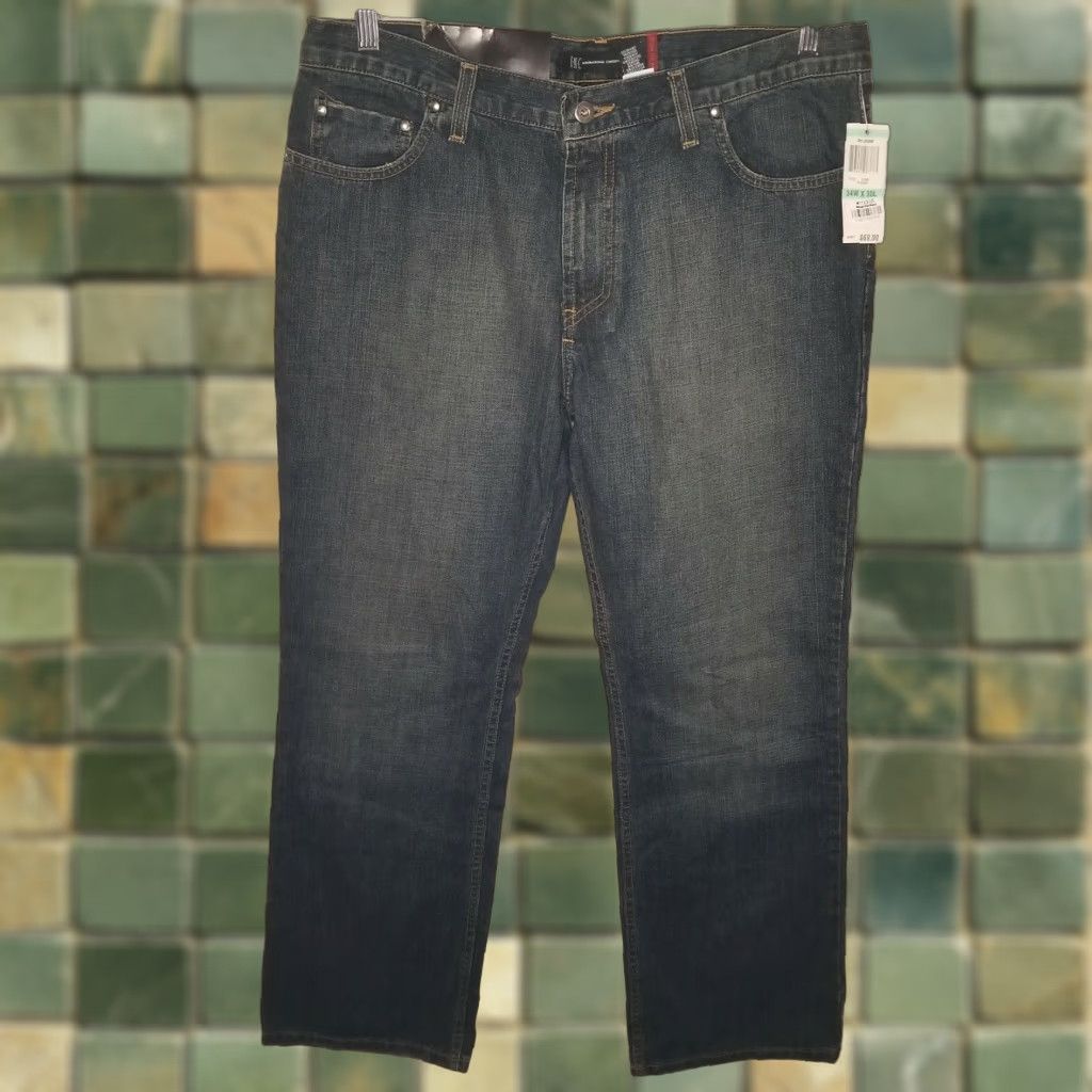 Vintage Mens INC International Concepts Blue Straight Jeans Size 34x30 Regular Size US 34 / EU 50 - 1 Thumbnail