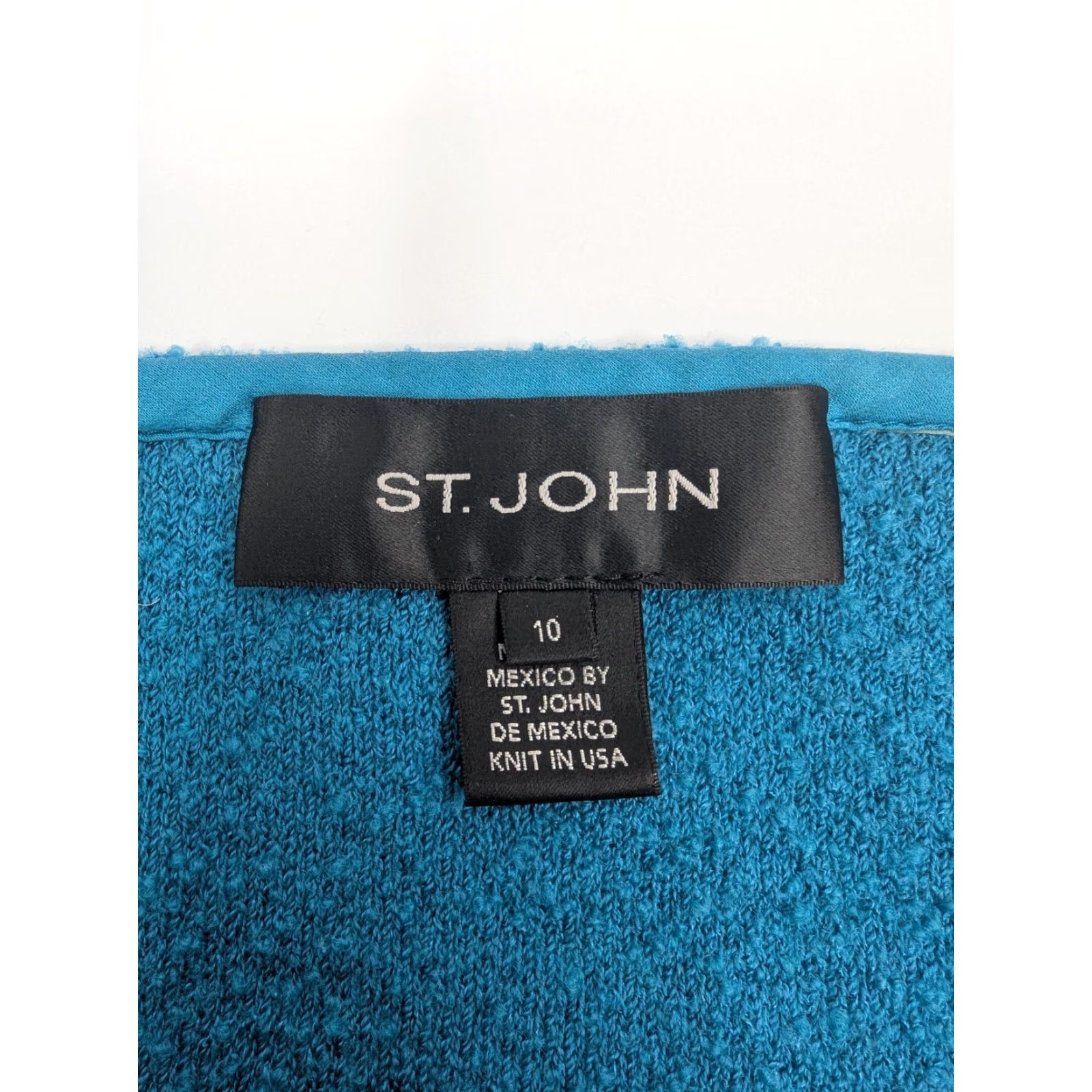 St. John St. John Skirt Size 10 Pencil Knee Length Wool Blend Blue Turquoise Zip Womens Size 32" / US 10 / IT 46 - 3 Thumbnail