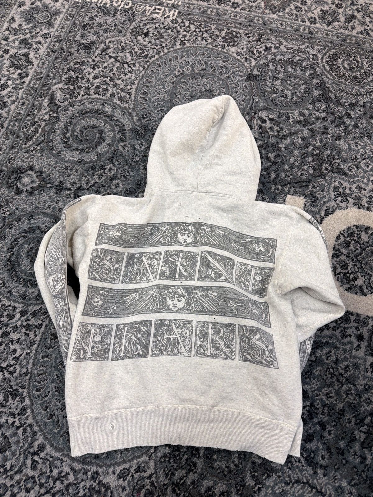 DENIM TEARS × Saint Michael Saint Michael x Denim Tears mosaic Hooded Sweatshirt cream Size US S / EU 44-46 / 1 - 2 Thumbnail