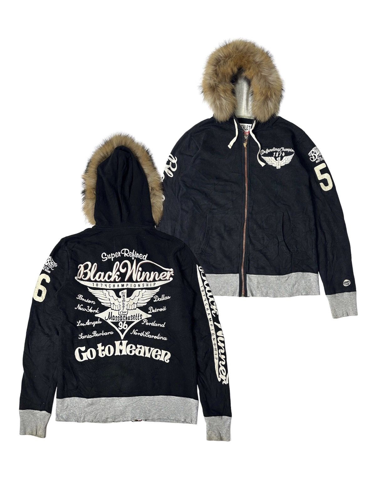 14th Addiction × KMRii 14th Addiction Fox Fur Mohawk Leather Cross