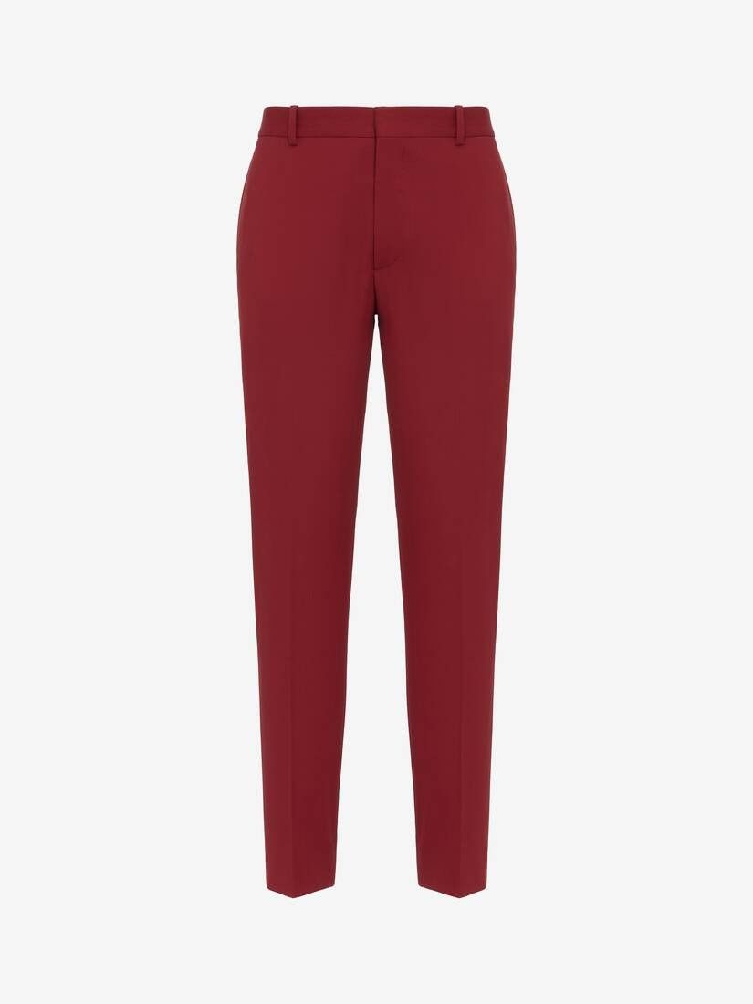 Alexander McQueen o1w1db10725 Tailored Cigarette Trousers in Garnet Size US 36 / EU 52 - 1 Thumbnail