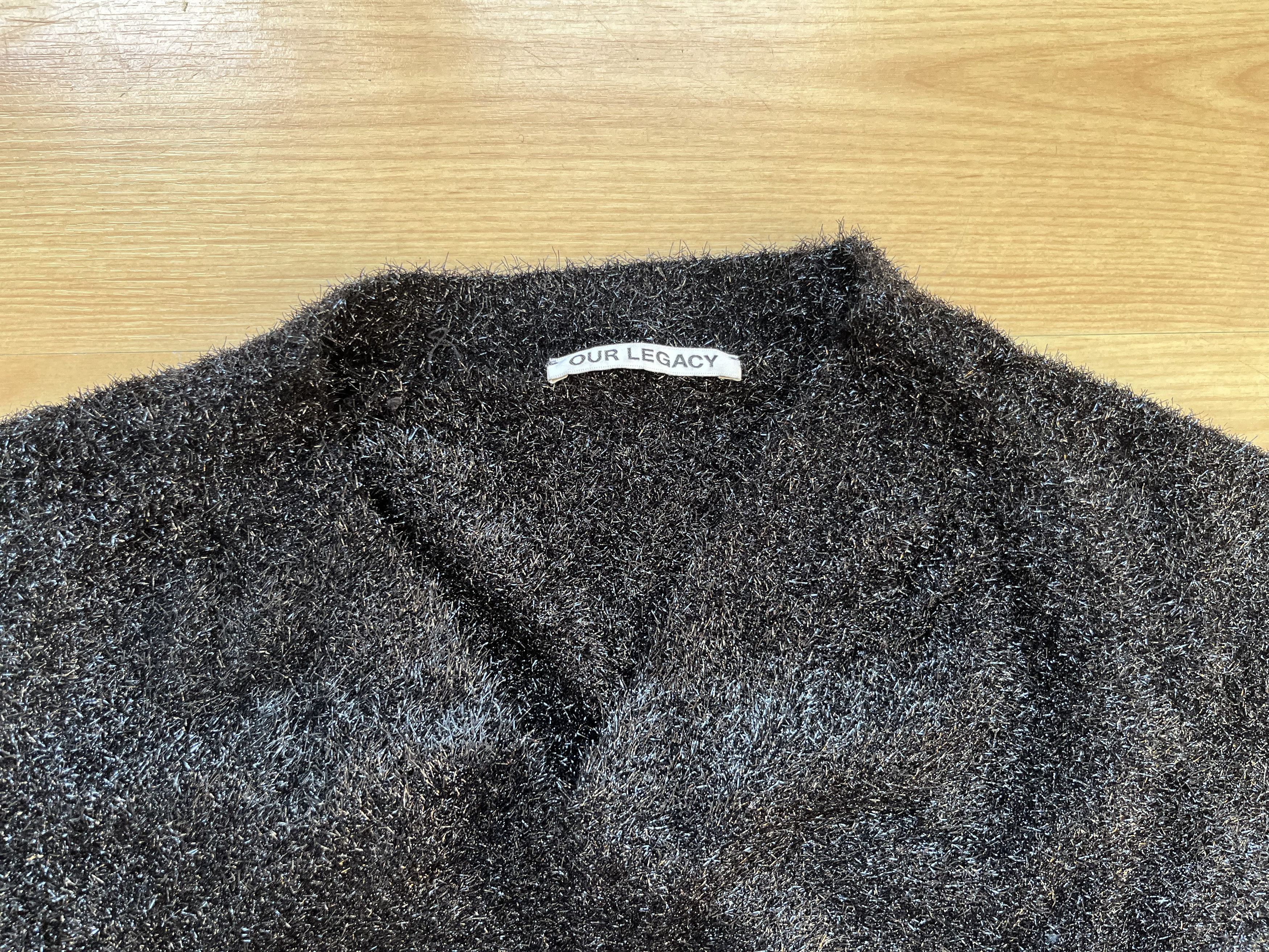 Our Legacy Our Legacy V-Neck Raglan Glittery Black Sweater Size US M / EU 48-50 / 2 - 3 Thumbnail