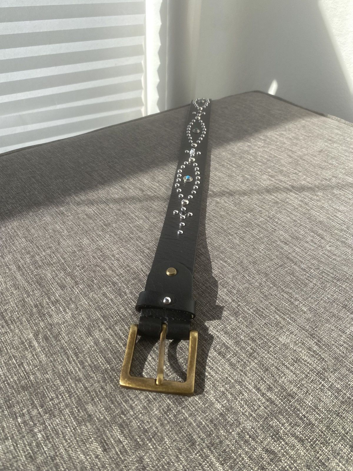Handmade Western Studded Buffalo Leather Belt Size ONE SIZE - 5 Thumbnail