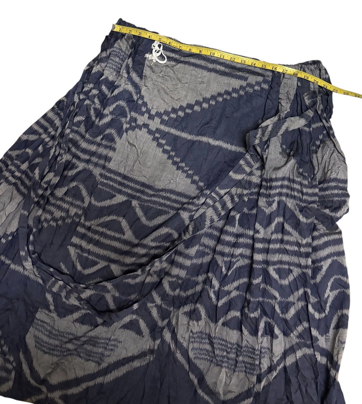 Comme des Garcons Comme Des Garcons Printed Pleated Skirt Rayon Blue Size 22" - 6 Thumbnail