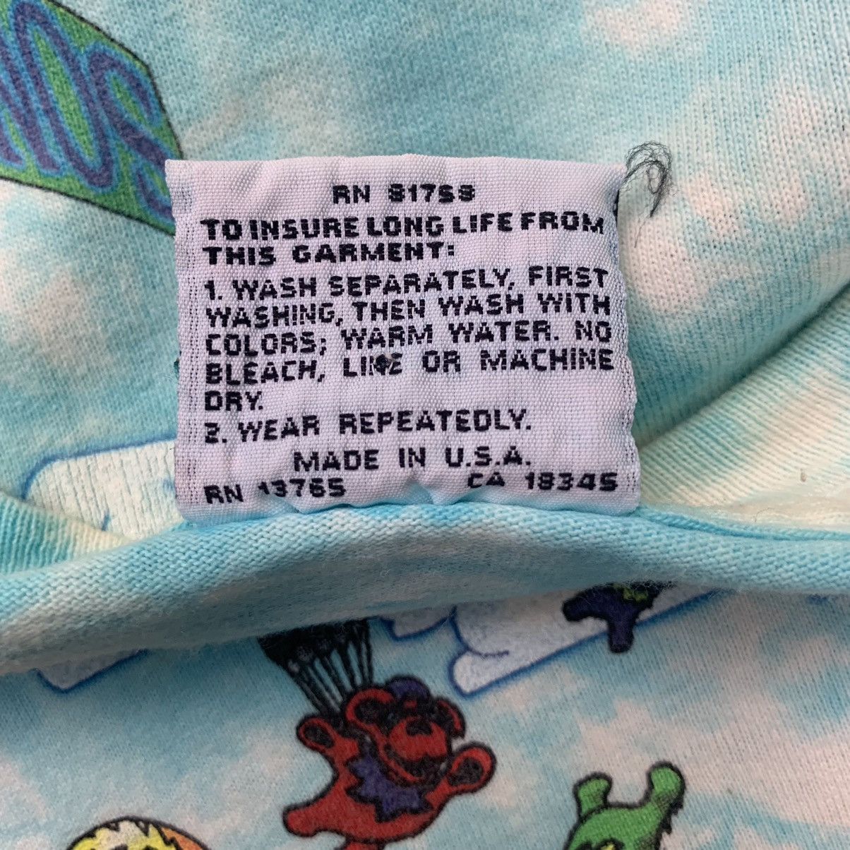 Grateful Dead Vintage 90s Liquid Blue Grateful Dead Parachute Bears Tee L Size US L / EU 52-54 / 3 - 8 Thumbnail