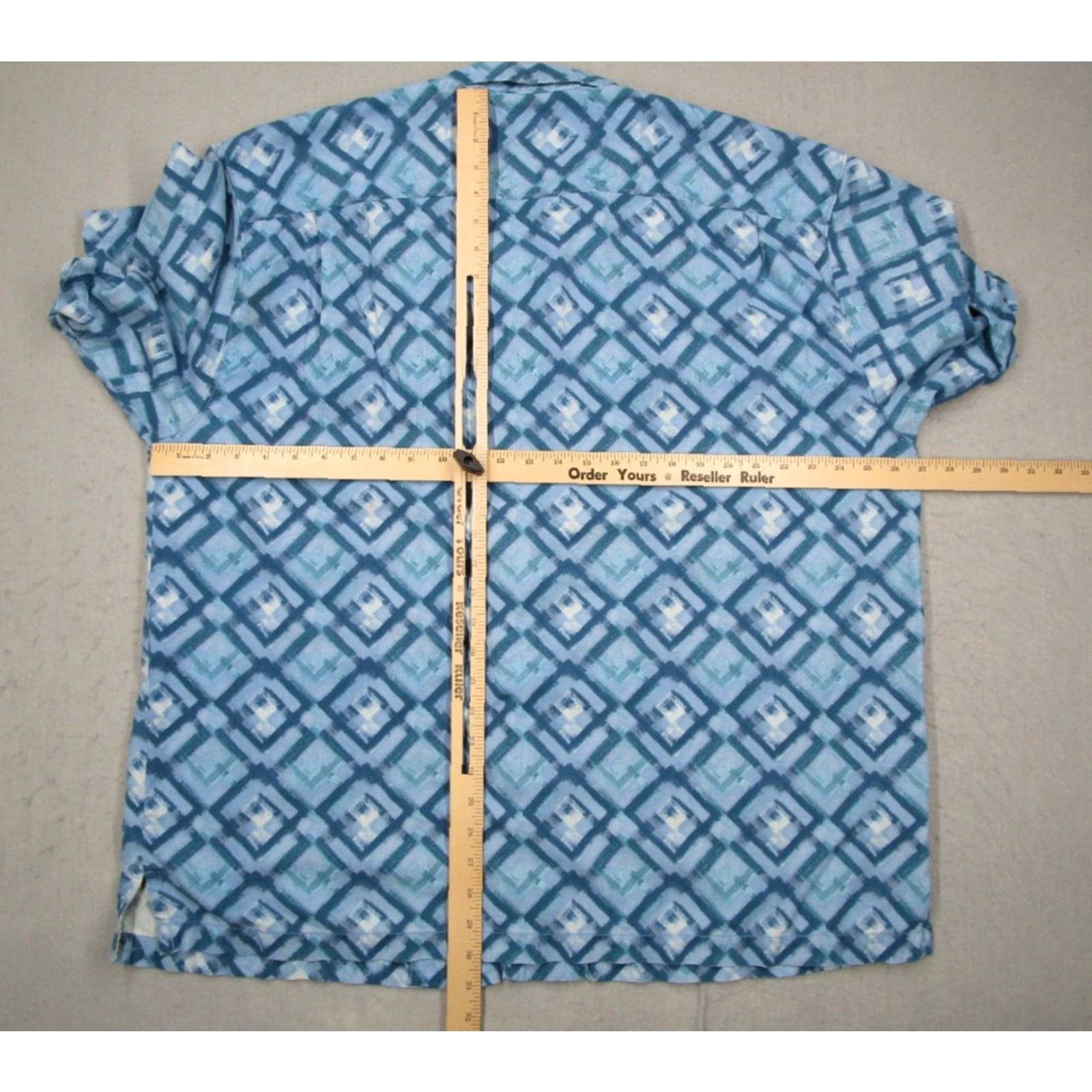 Tommy Bahama Tommy Bahama Shirt Mens Extra Large X Blue Silk Hawaiian Tiki Abstract Button Up Size US XL / EU 56 / 4 - 5 Thumbnail