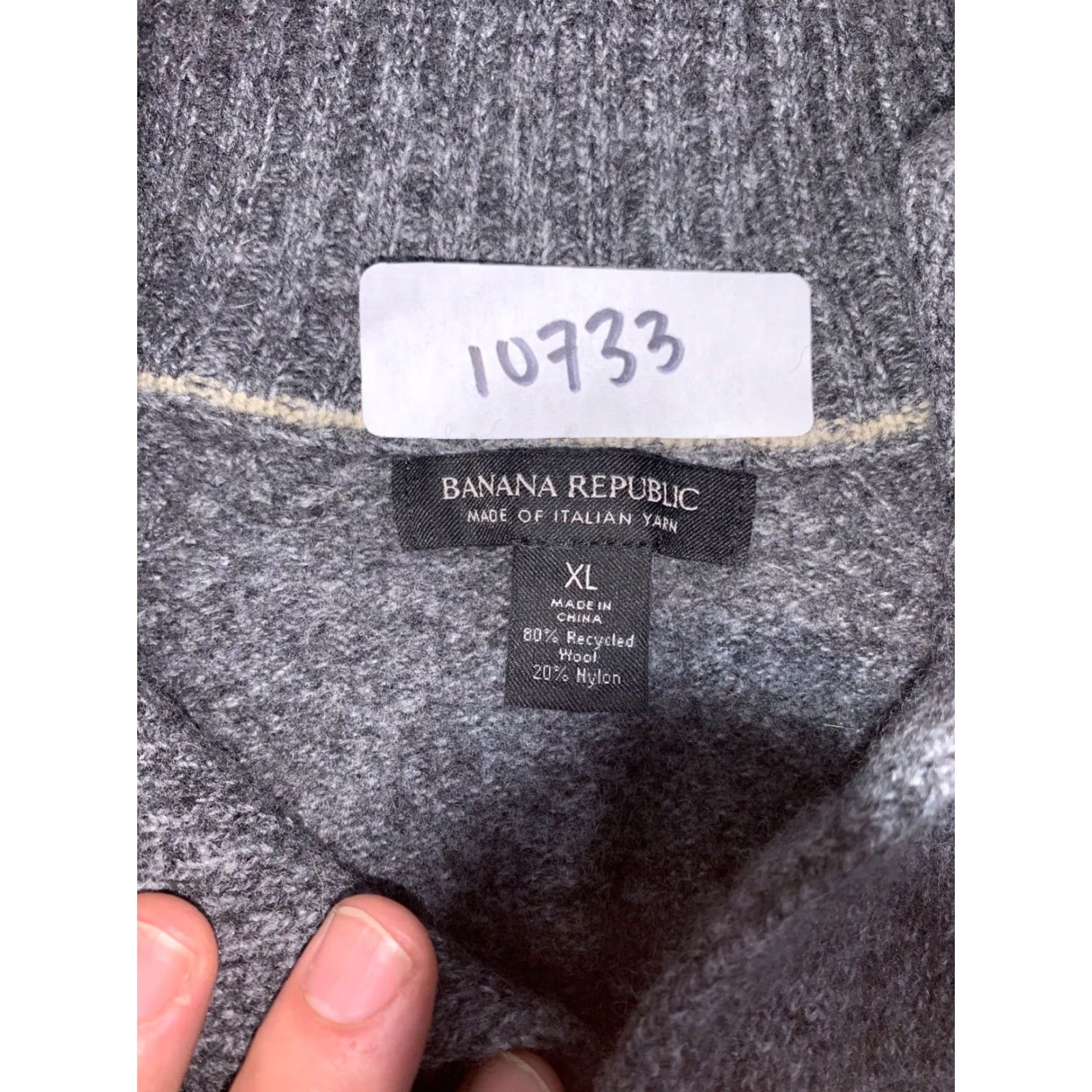 Banana Republic Banana Republic Sweater XL Gray Merino Wool Italian Yarn Mock Neck 10733 Womens Size XL / US 12-14 / IT 48-50 - 2 Thumbnail
