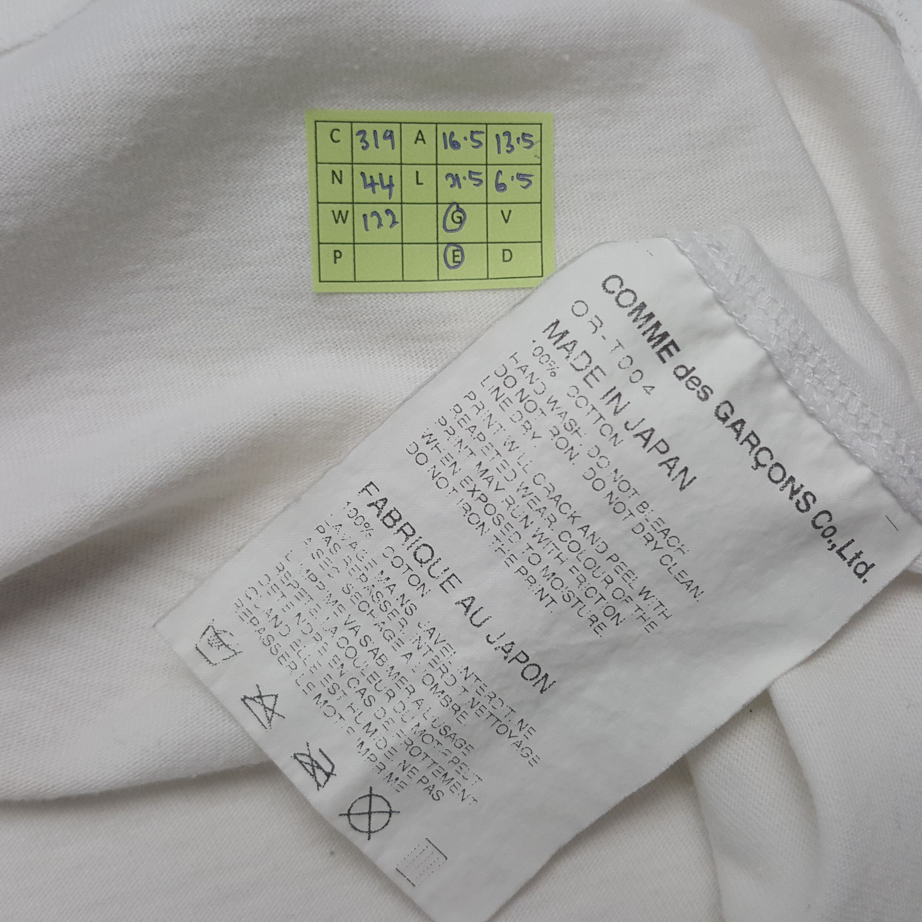 Comme des Garcons Vintage Comme des Garcons Rare Designer Tshirt C319N44 Size US XS / EU 42 / 0 - 5 Thumbnail