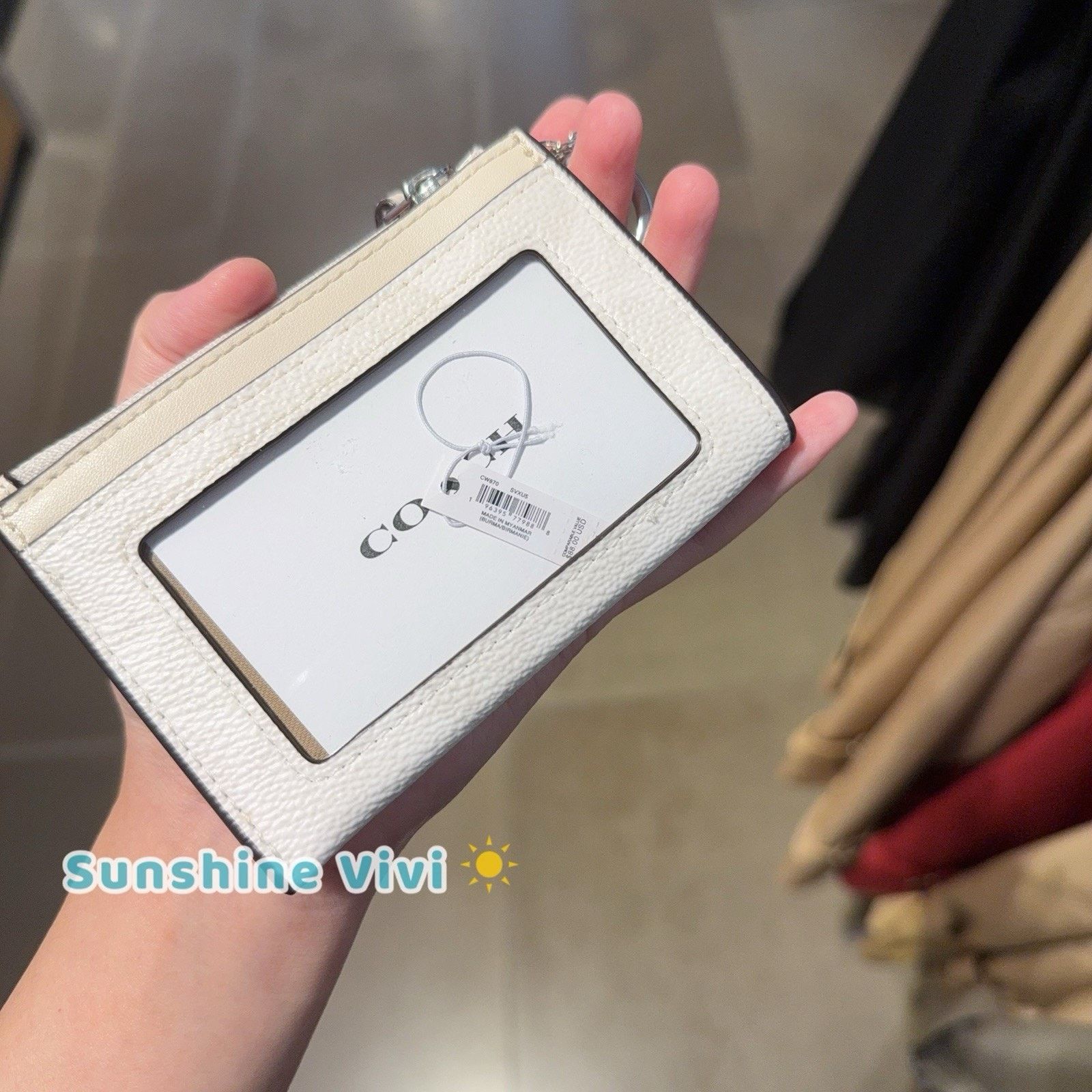 Coach NWT Coach Mini Skinny ID Case CW870 Signature Canvas Silver Size ONE SIZE - 4 Thumbnail