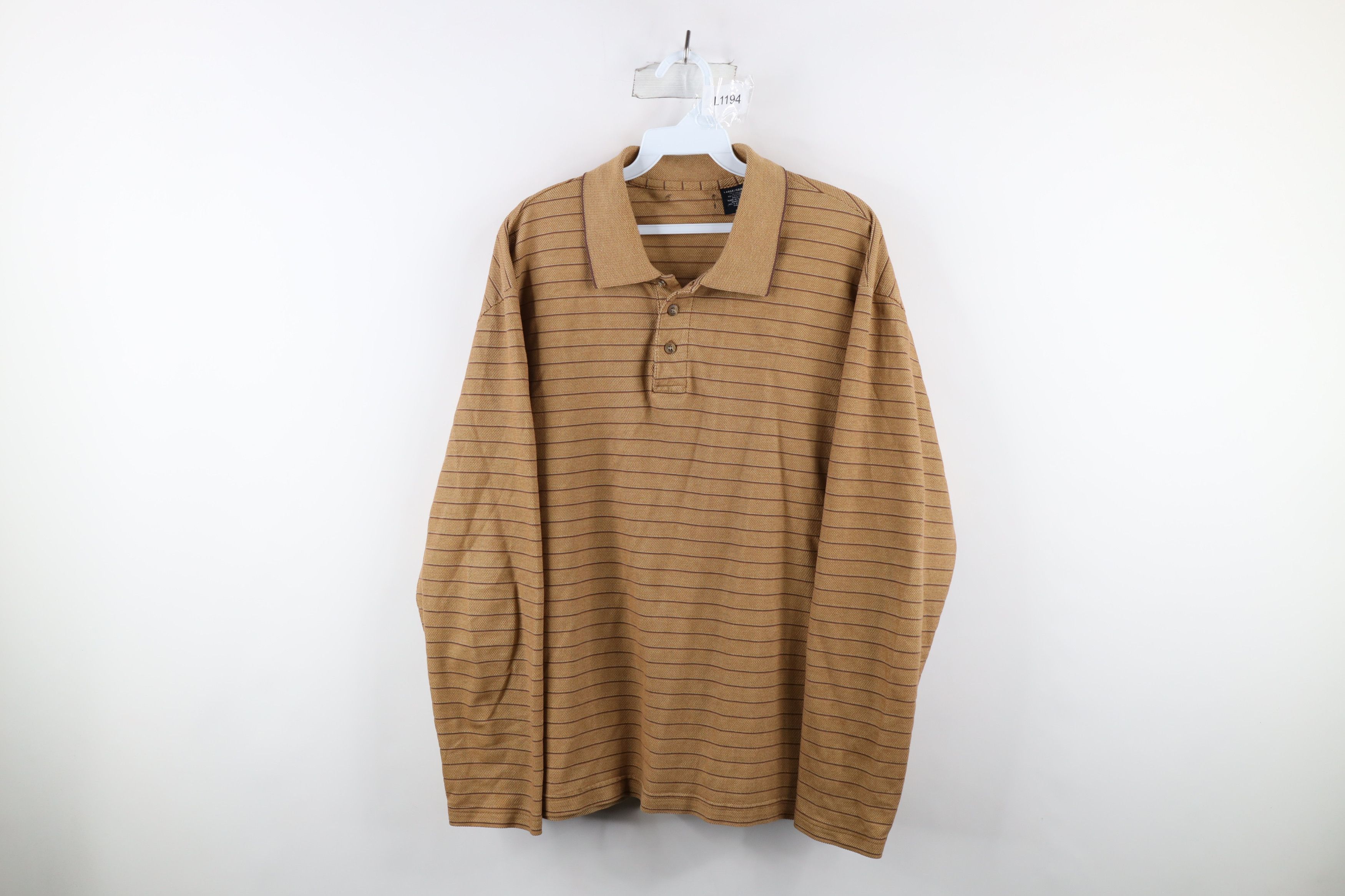 Vintage Vintage 90s Streetwear Thermal Waffle Knit Rugby Polo Size US L / EU 52-54 / 3 - 1 Thumbnail