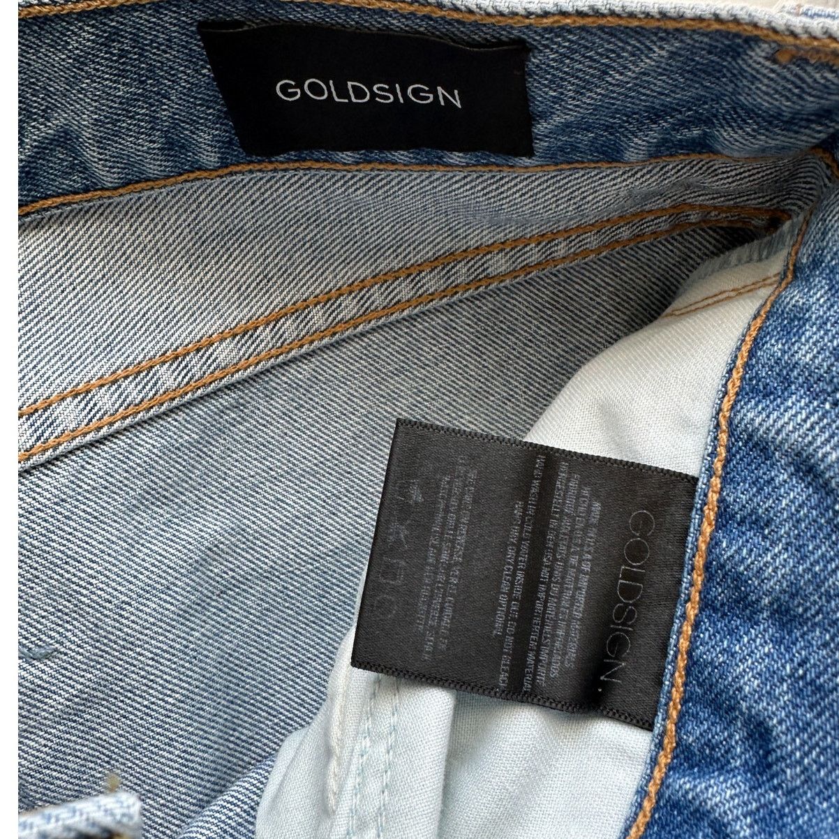 GOLDSIGN Goldsign Med Lt Wash Straight Leg Button Fly Denim Jeans 31 Size 31" - 11 Thumbnail