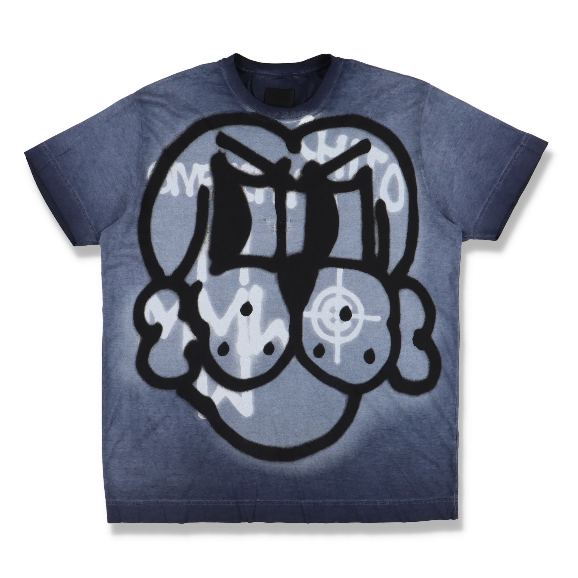 Image of Chito x Givenchy Blue Graffiti Ghost Dog Oversized T-Shirt, Men's (Size XL)