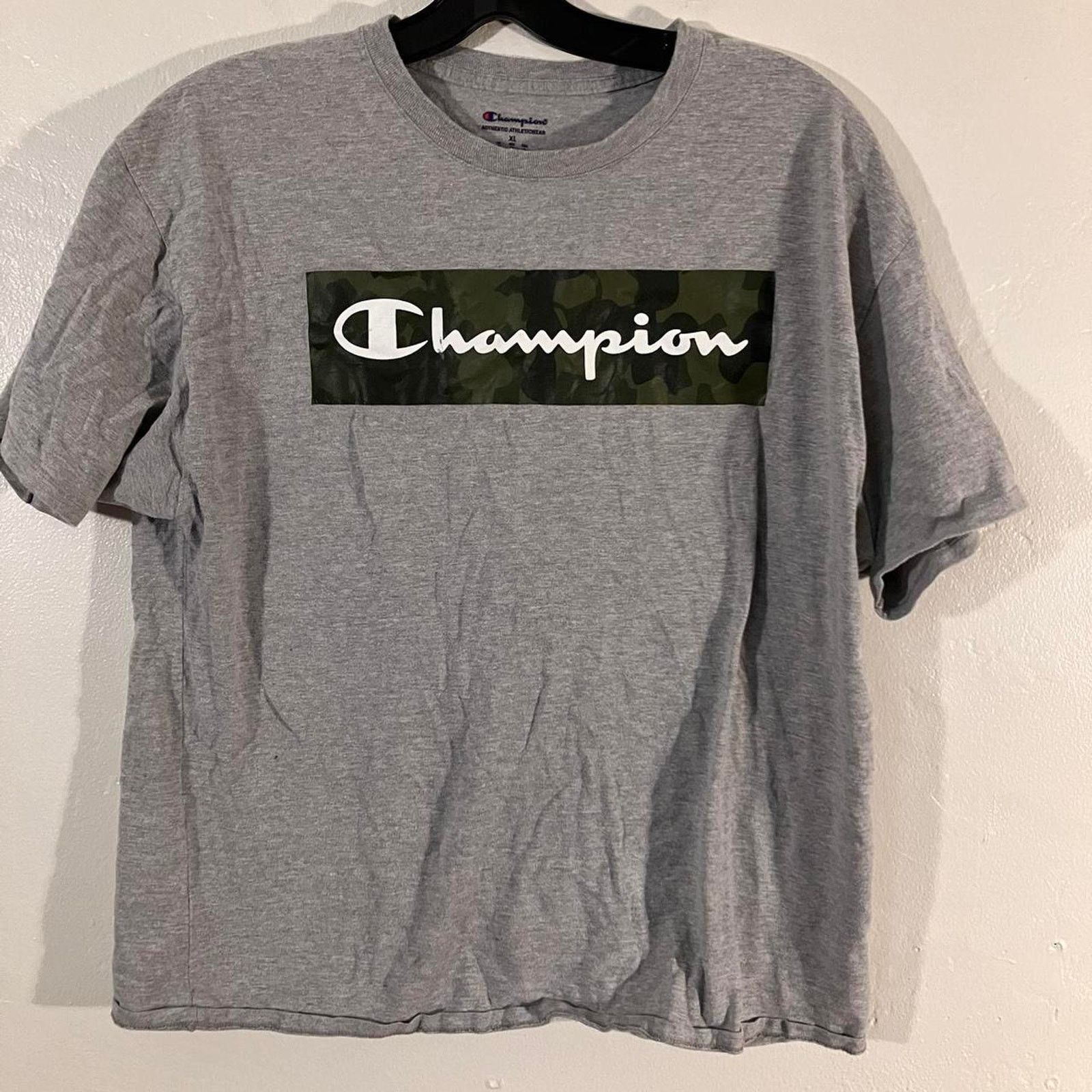 Champion Champion Grey Camouflage Box Logo T-shirt Size US XL / EU 56 / 4 - 1 Thumbnail