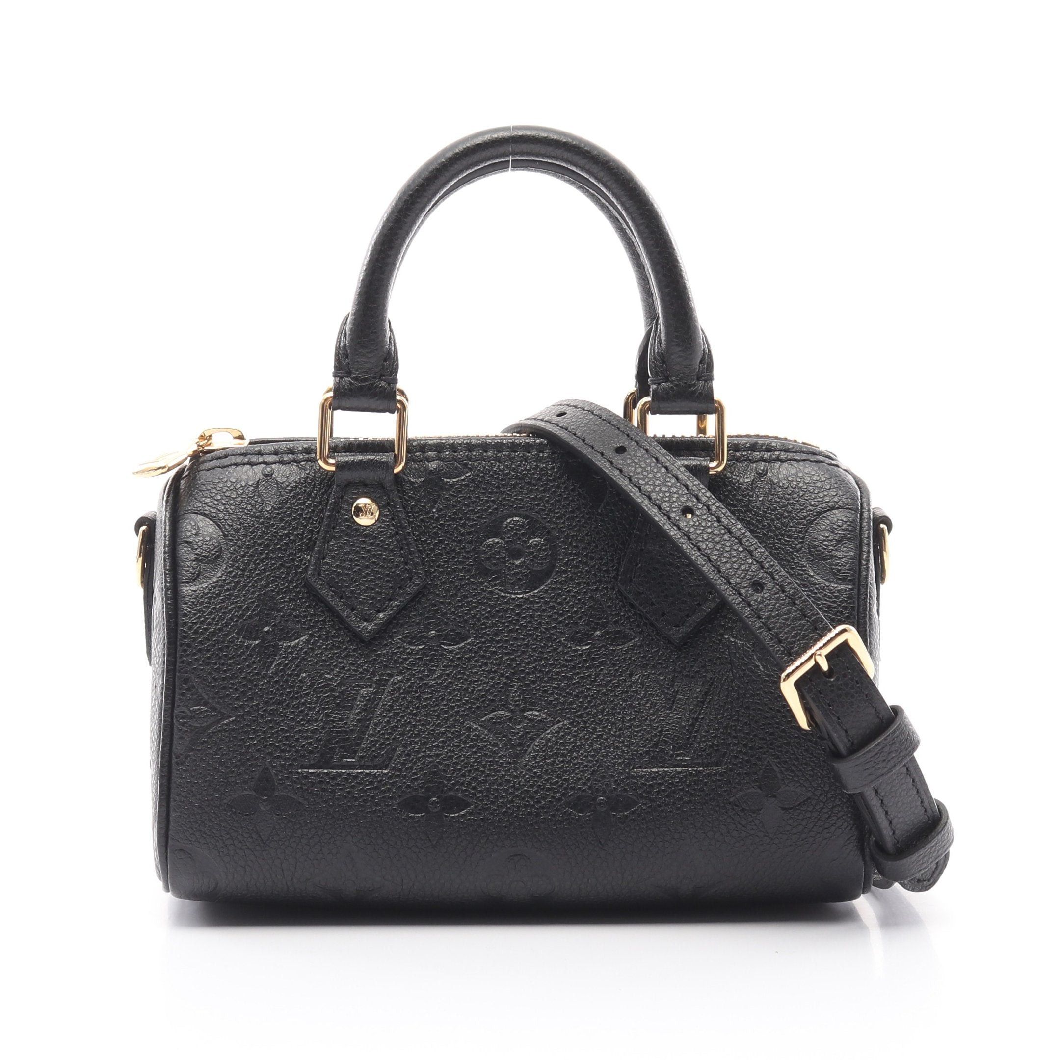 Louis Vuitton Louis Vuitton Nano Speedy Monogram Empreinte Noir Handbag Leather Black Size ONE SIZE - 1 Thumbnail