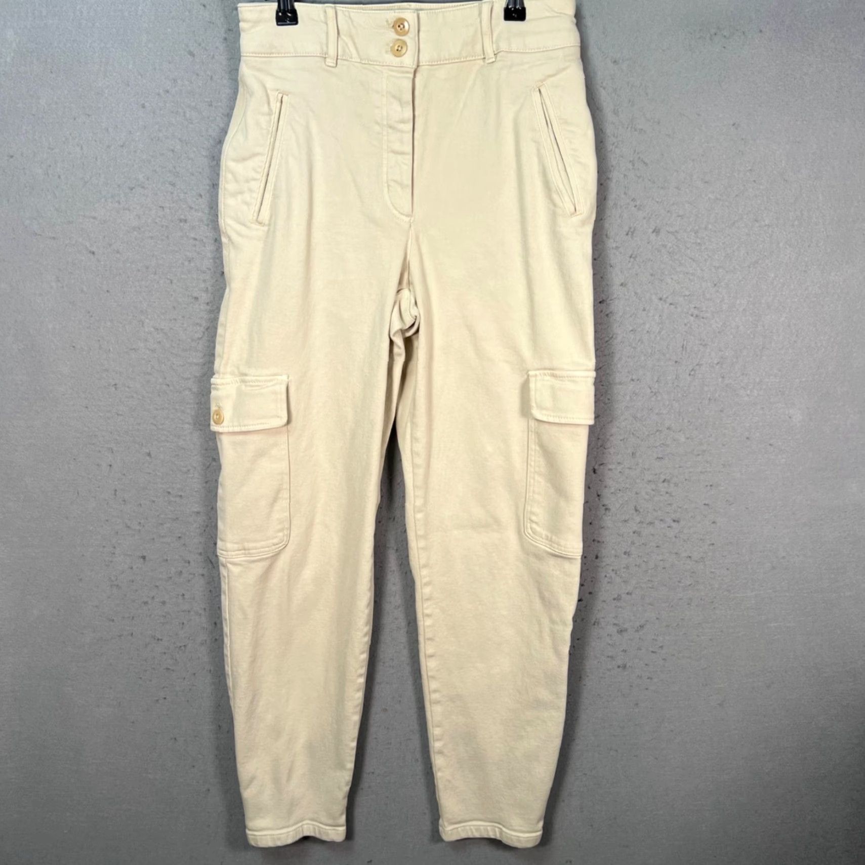 Vintage Wilfred Free Womens Cargo Pants Beige High-Waisted Size 6 Cotton Blend Size 28" / US 6 / IT 42 - 2 Thumbnail