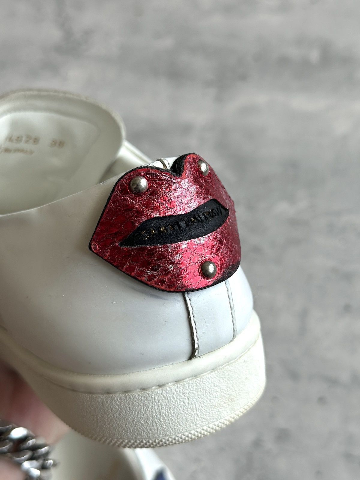 Saint Laurent Paris HEDI SLIMANE | SL/01 “LIPS” COURT CLASSIC SIGNATURE LOW TOP Size US 5.5 / EU 38 - 8 Thumbnail