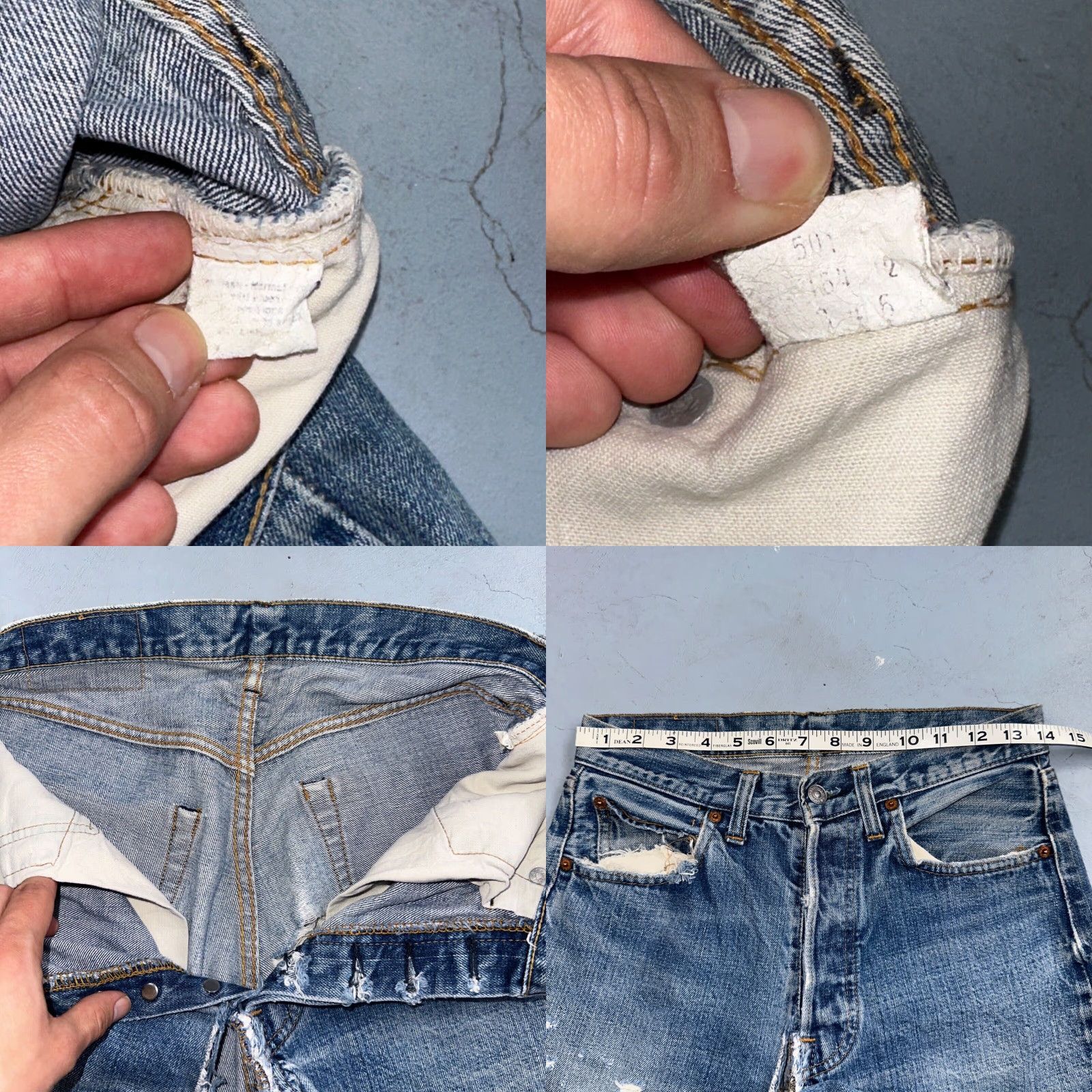 Levi's VINTAGE Levi's 501 XX Jeans 70s Redline Selvedge VTG 30x34 34 Inseam Blue Denim Distressed Button Fly Straight Mens Size US 30 / EU 46 - 9 Thumbnail