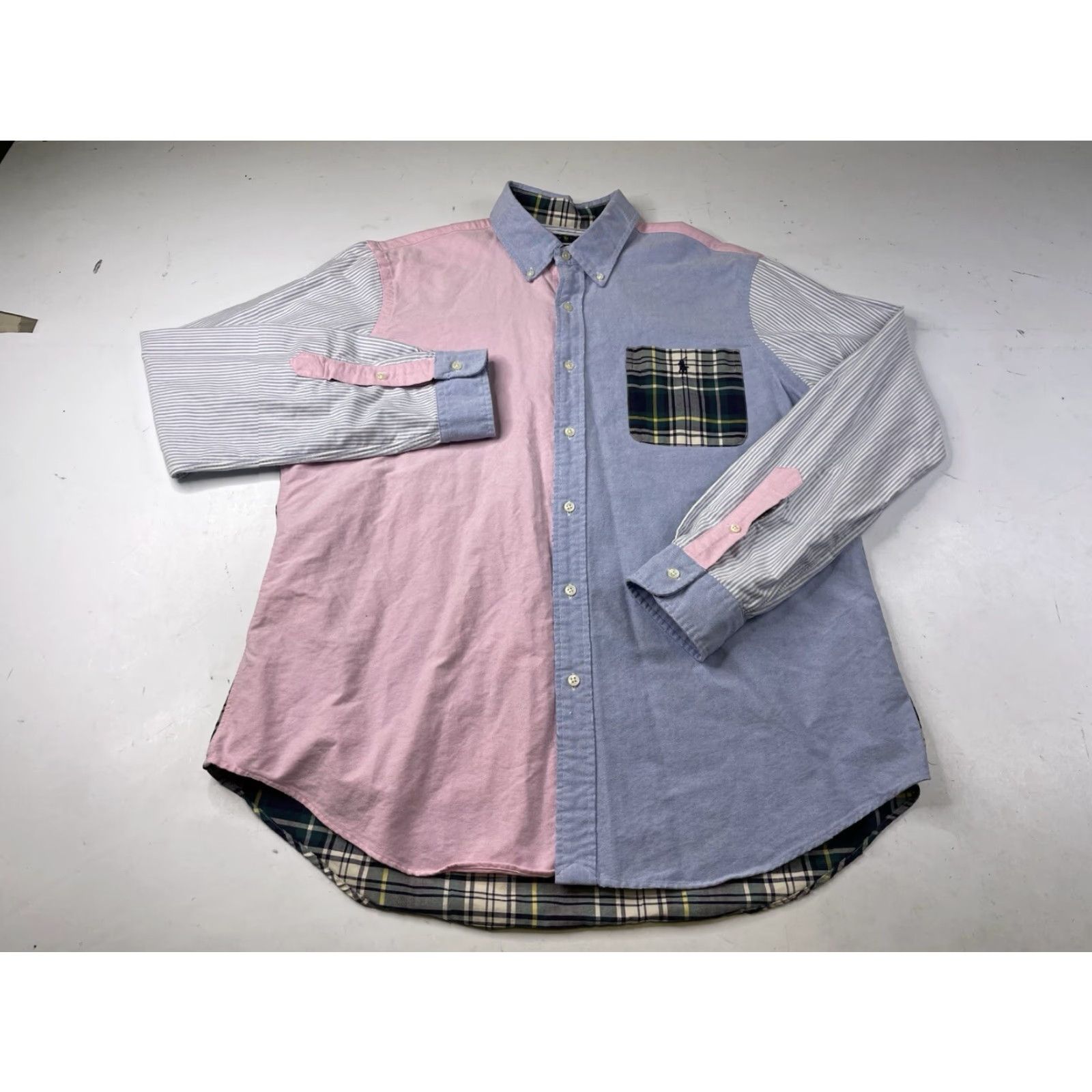 Polo Ralph Lauren Polo Ralph Lauren Dress Shirt XL Multi-Color Plaid Striped Button-Down Collar Pocket Men Size 46R - 2 Thumbnail