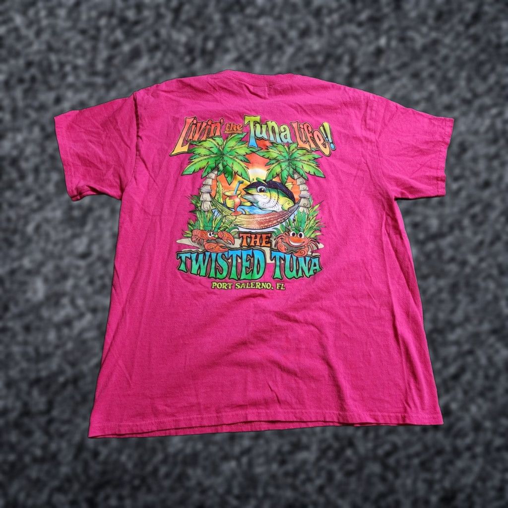 Gildan Gildan Mens L Funny T-Shirt Port Salerno FL Pink Double-Sided Short Sleeve Size US L / EU 52-54 / 3 - 1 Thumbnail