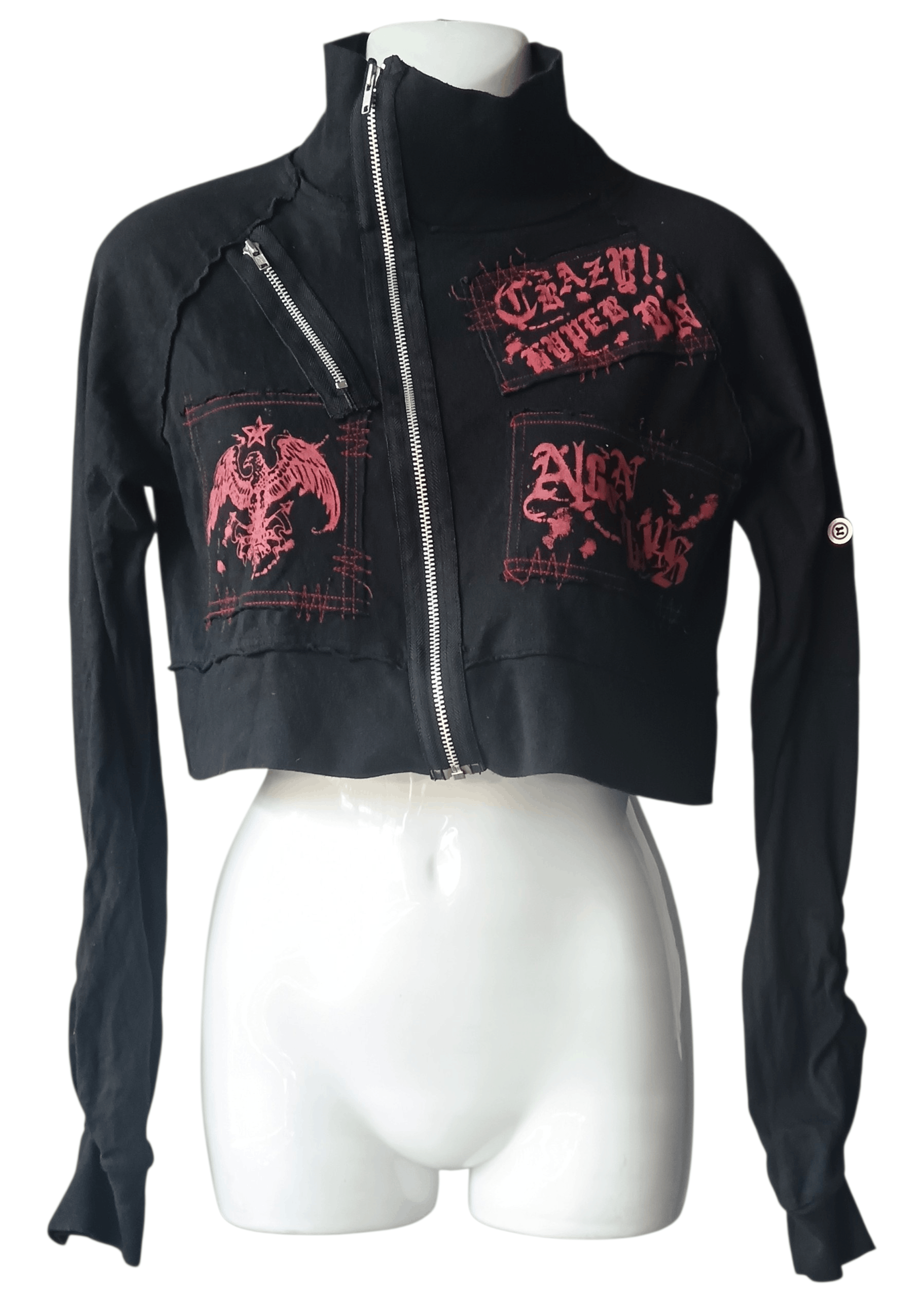Japanese Brand ALGONQUINS ASYMMETRICAL PUNK GOTHIC CROPPED JACKET Size M / US 6-8 / IT 42-44 - 4 Thumbnail