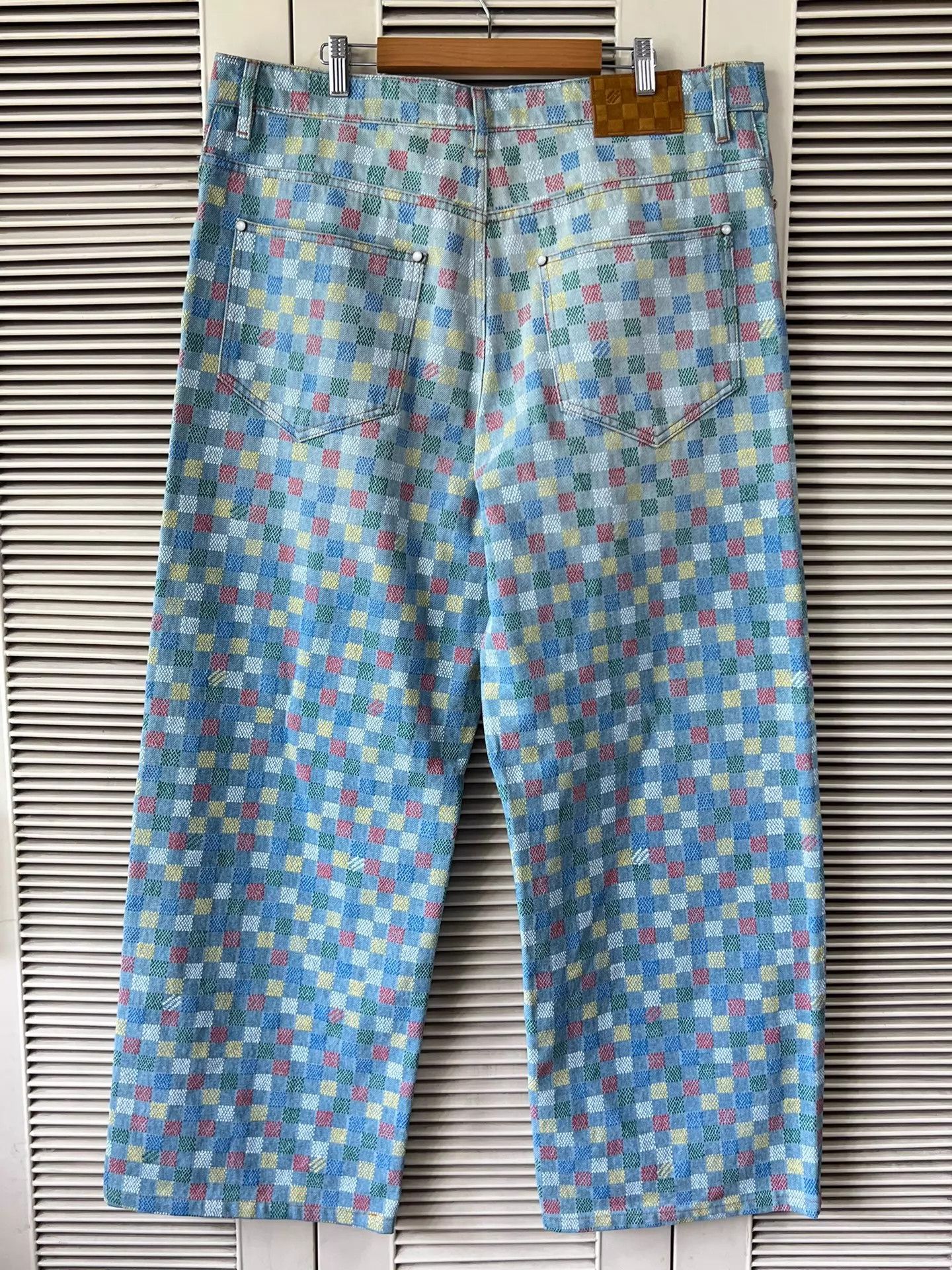Louis Vuitton Louis Vuitton Color Block Check Jeans 36 (Mint) Size 26" / US 2 / IT 38 - 2 Thumbnail