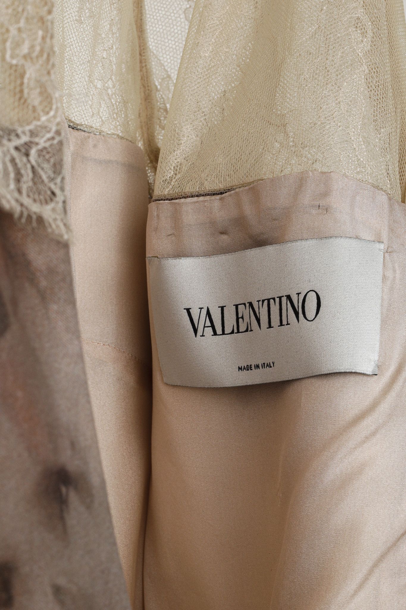 Valentino Valentino PF/13 Fluid Garden Silk Mikado Lace-Sleeved Dress Size S / US 4 / IT 40 - 4 Thumbnail