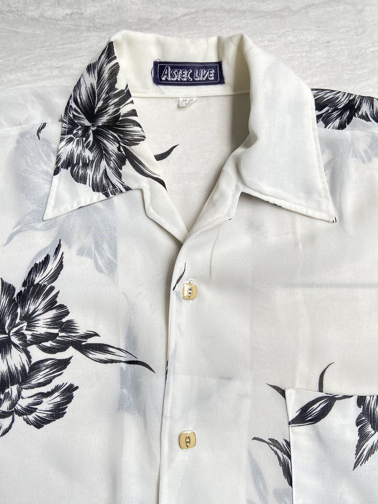 Designer × Japanese Brand ASTEC LIVE White Flower Motive Shirt Size US S / EU 44-46 / 1 - 9 Thumbnail