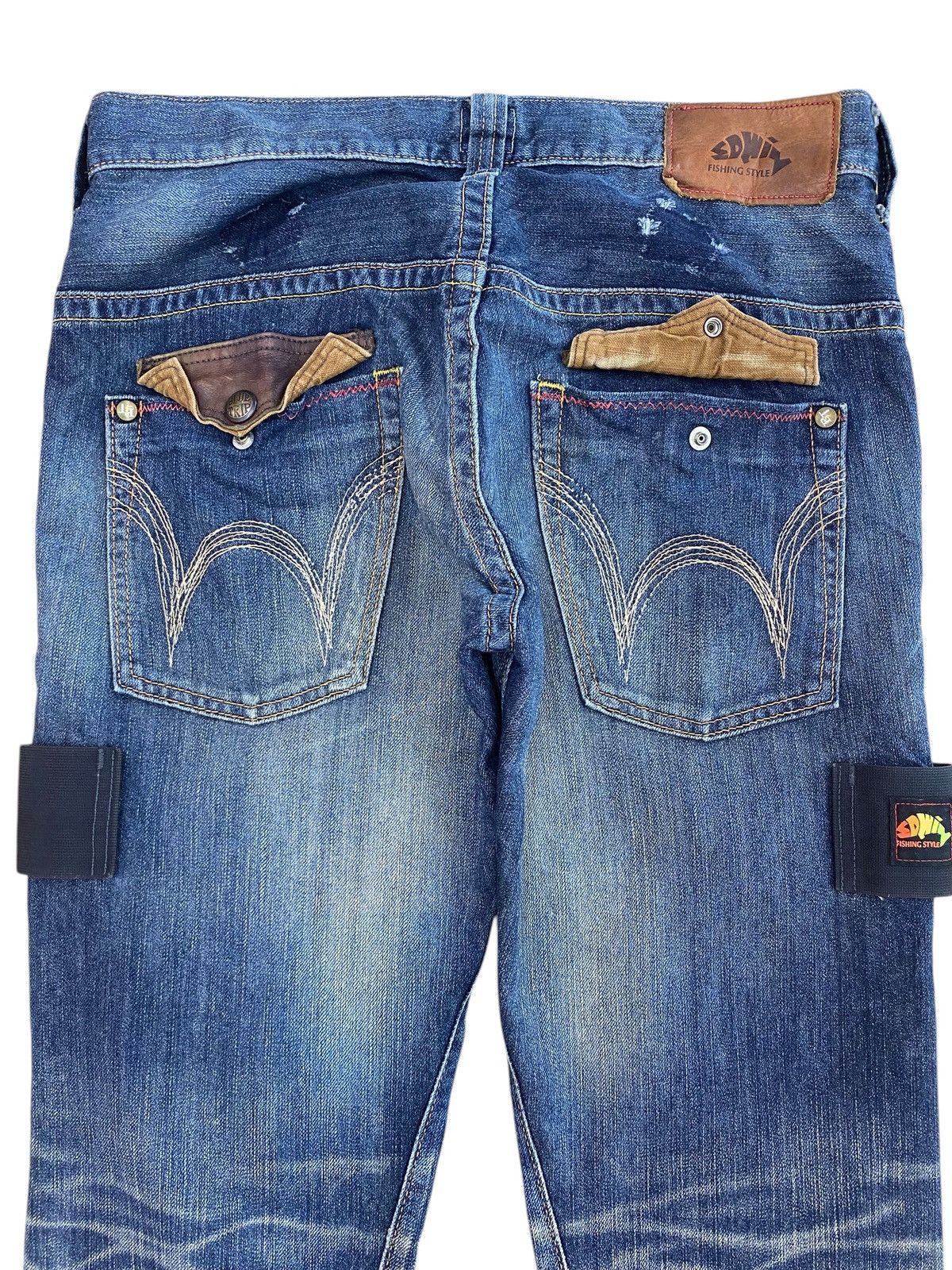 Edwin Edwin Blue Trip Whiskers Faded Wash Style Flare Jeans Size US 34 / EU 50 - 4 Thumbnail
