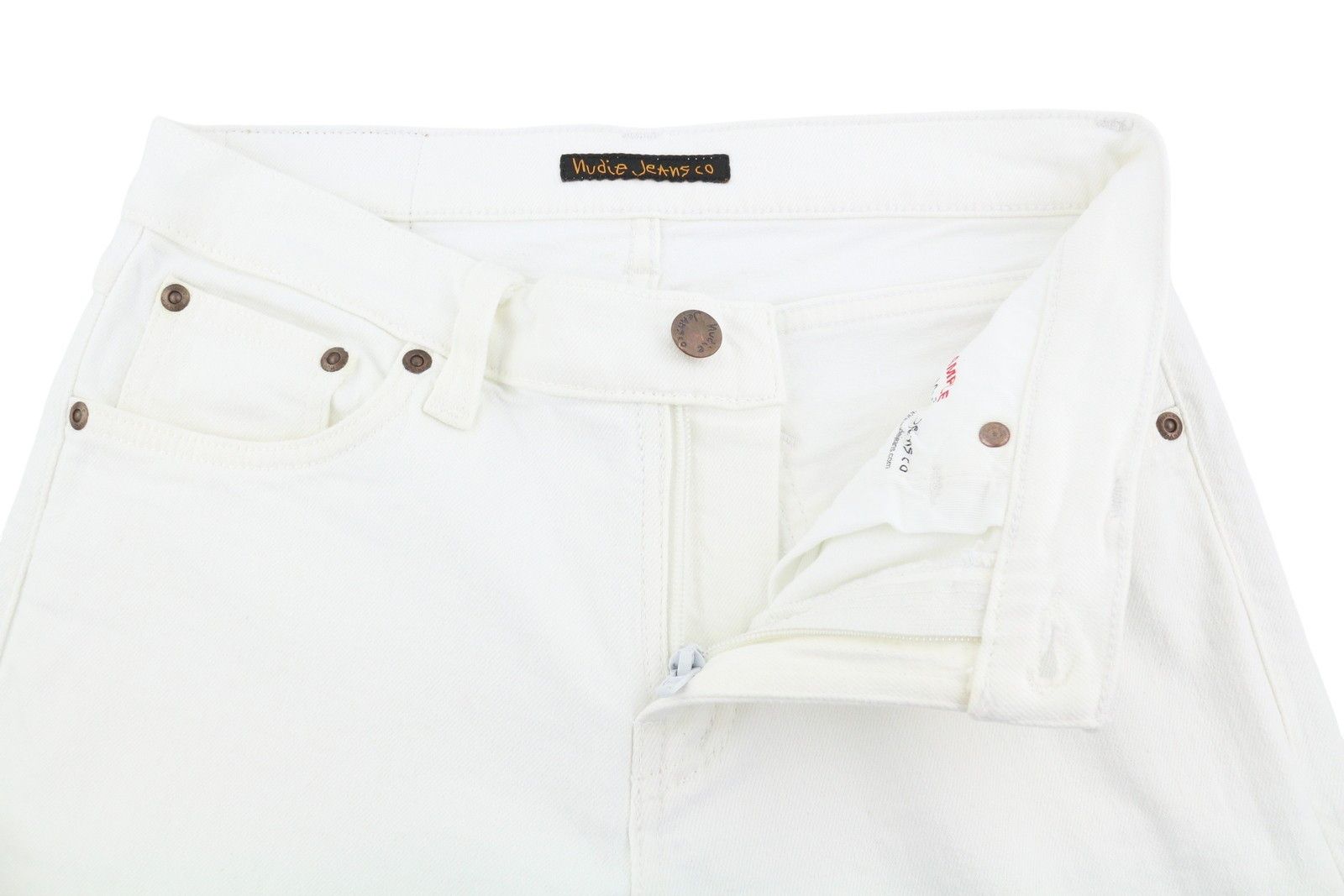 Nudie Jeans LONG JOHN WHITE W28/L32 Skinny Organic Jeans 87260 Size US 28 / EU 44 - 4 Thumbnail