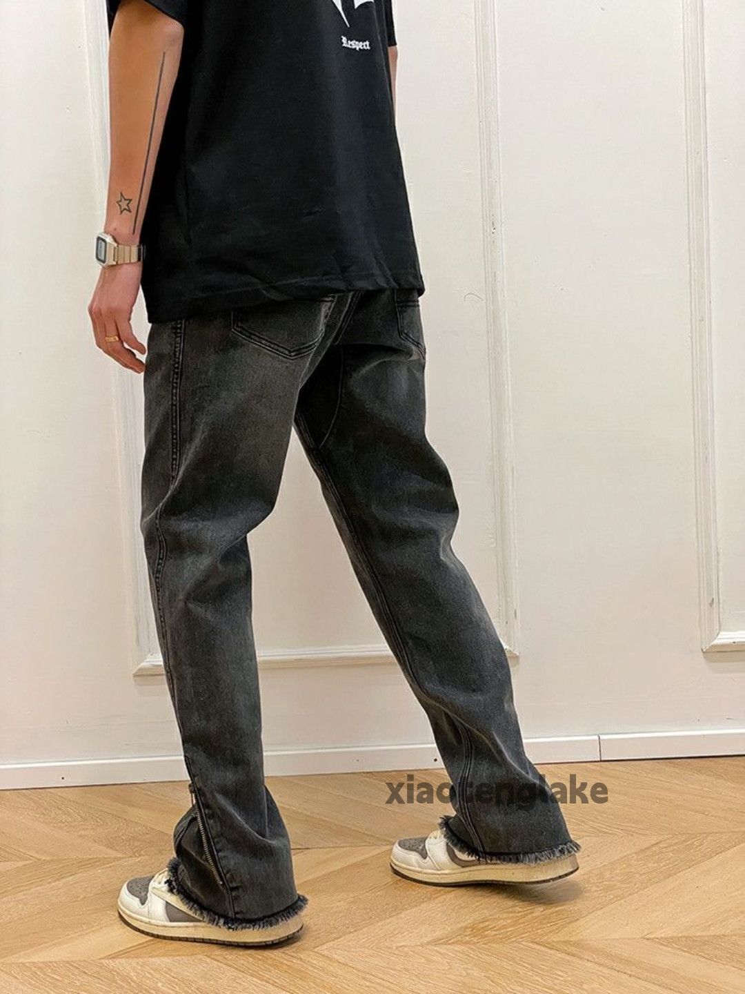 Jean × Vintage washed faded zipper utility punk grunge flared jeans Size US 40 / EU 56 - 2 Thumbnail