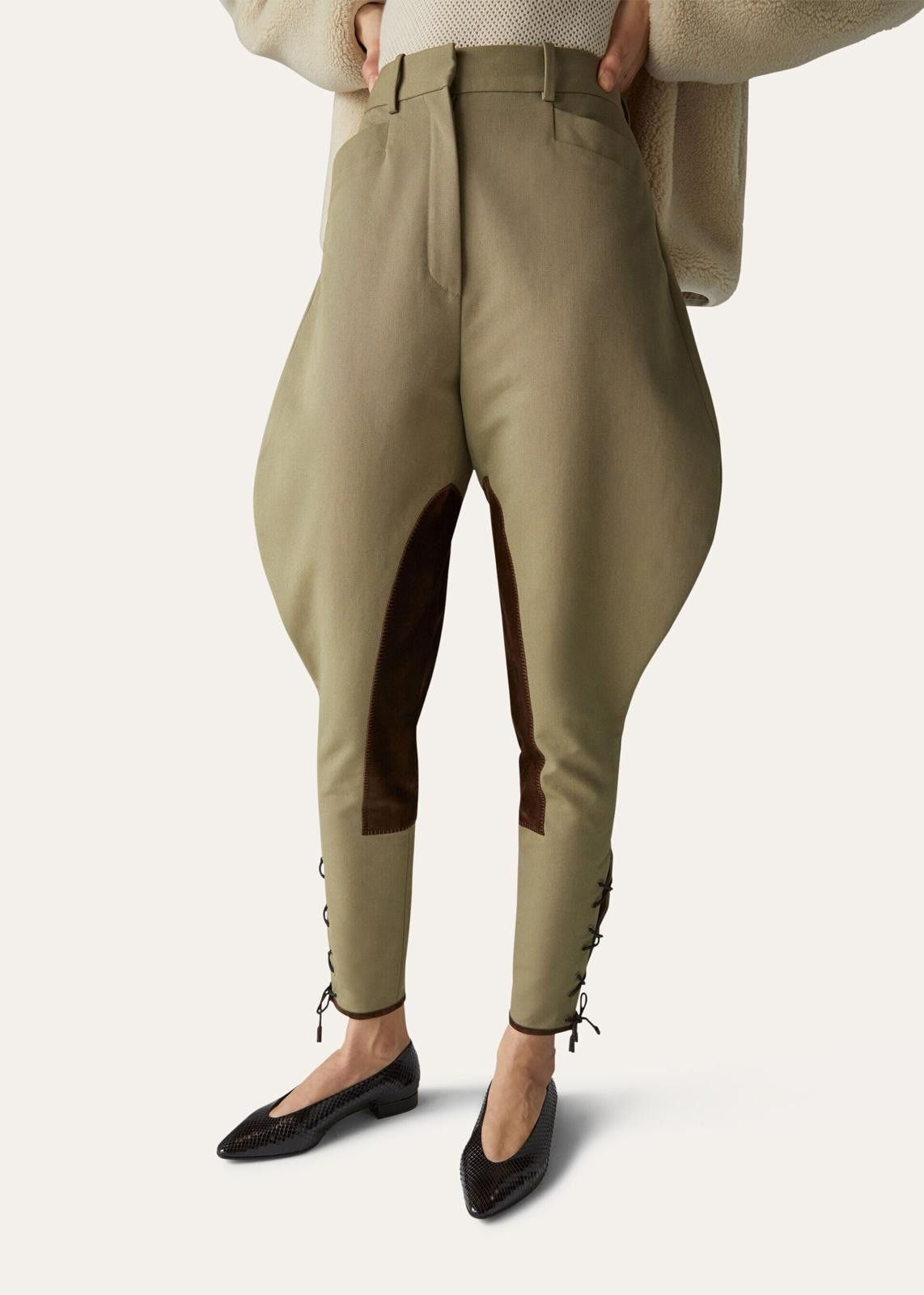 Loro Piana o1srvl11e0125 Ayman Horsey Trouser in Khaki Size 27" / US 4 / IT 40 - 5 Thumbnail
