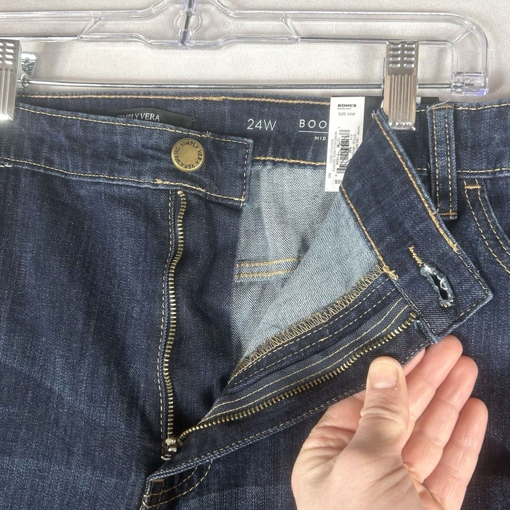Vintage VINTAGE bootcut jeans Womens 24W Plus Blue Denim Pockets Mid Rise NWT Size 42" / US 20 - 4 Thumbnail