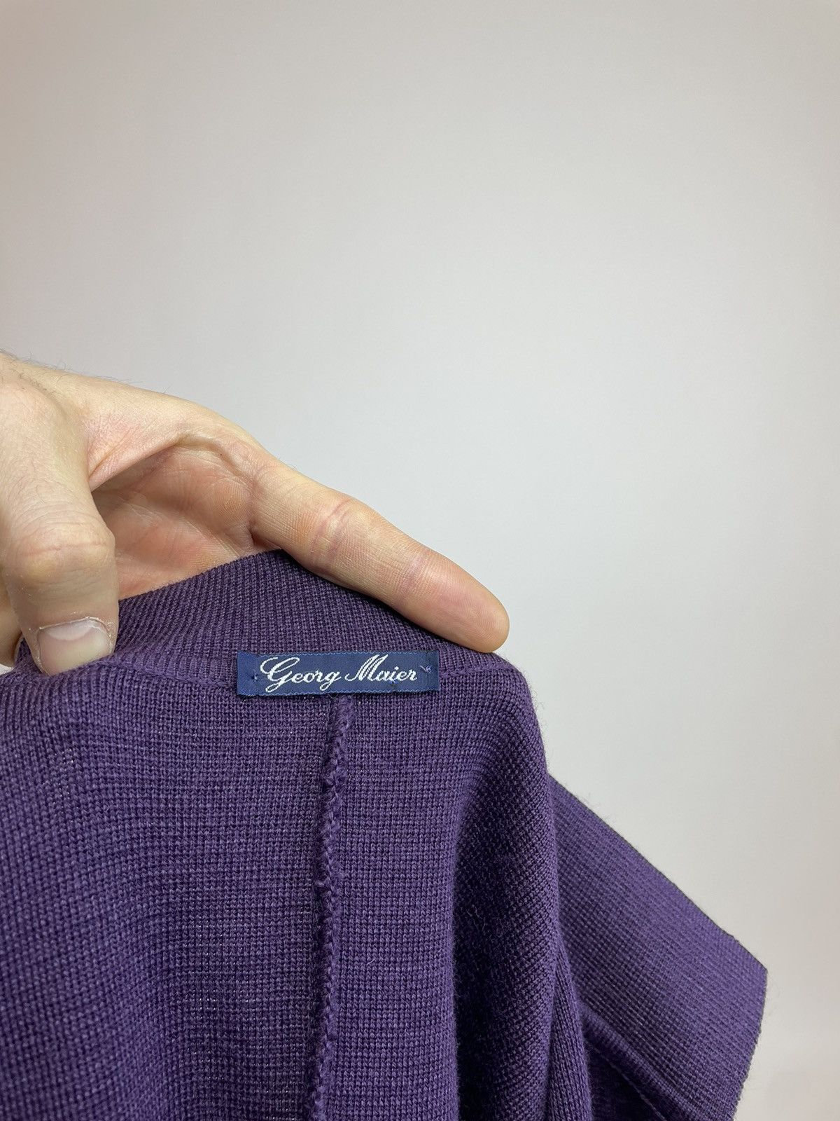 Designer Georg Maier Purple wool cardigan Reine Schurwolle wool Size XL / US 12-14 / IT 48-50 - 7 Thumbnail
