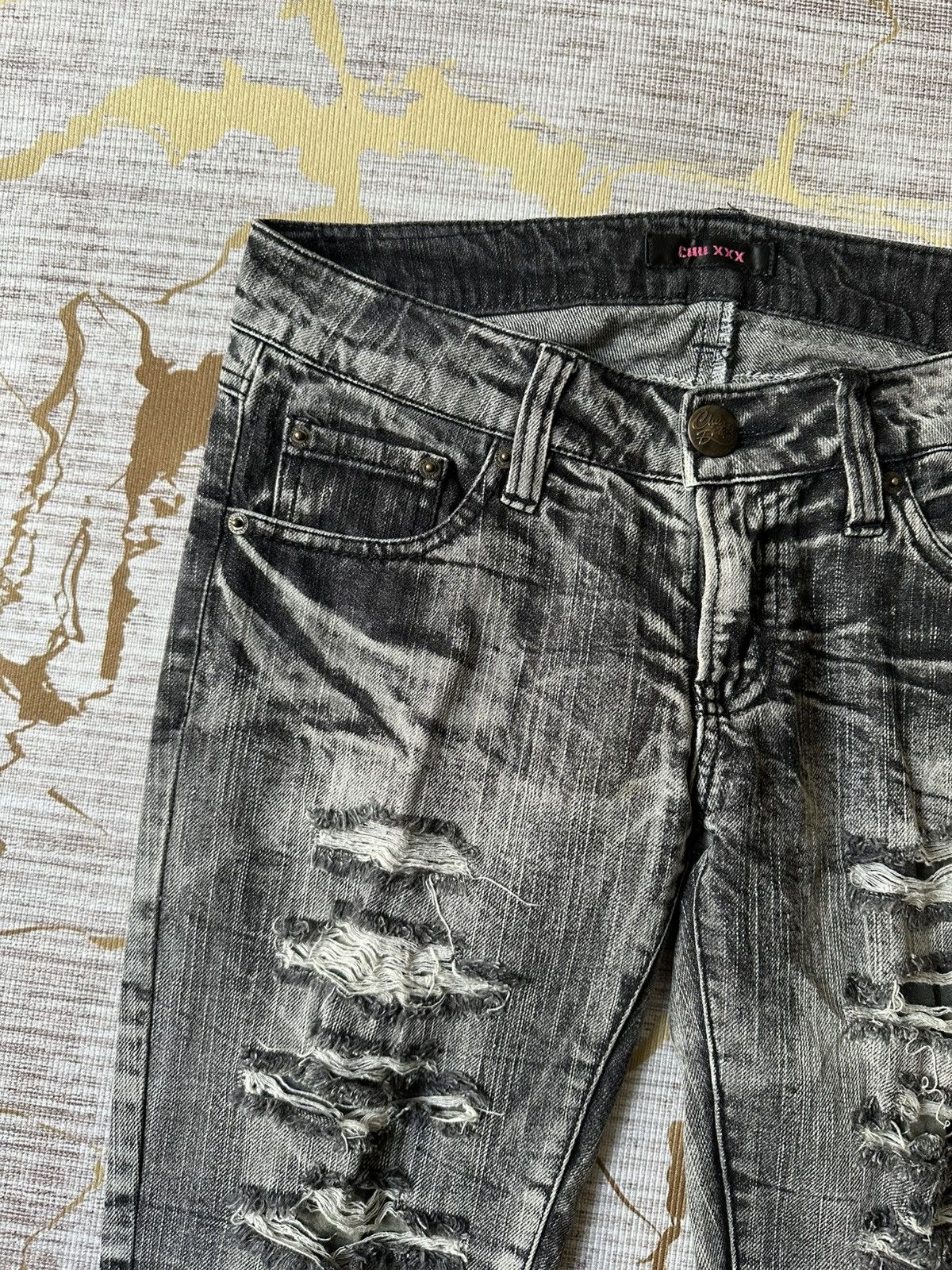 Japanese Brand CHU XXX Distressed Claw Marks Design Denim Size US 30 / EU 46 - 10 Thumbnail